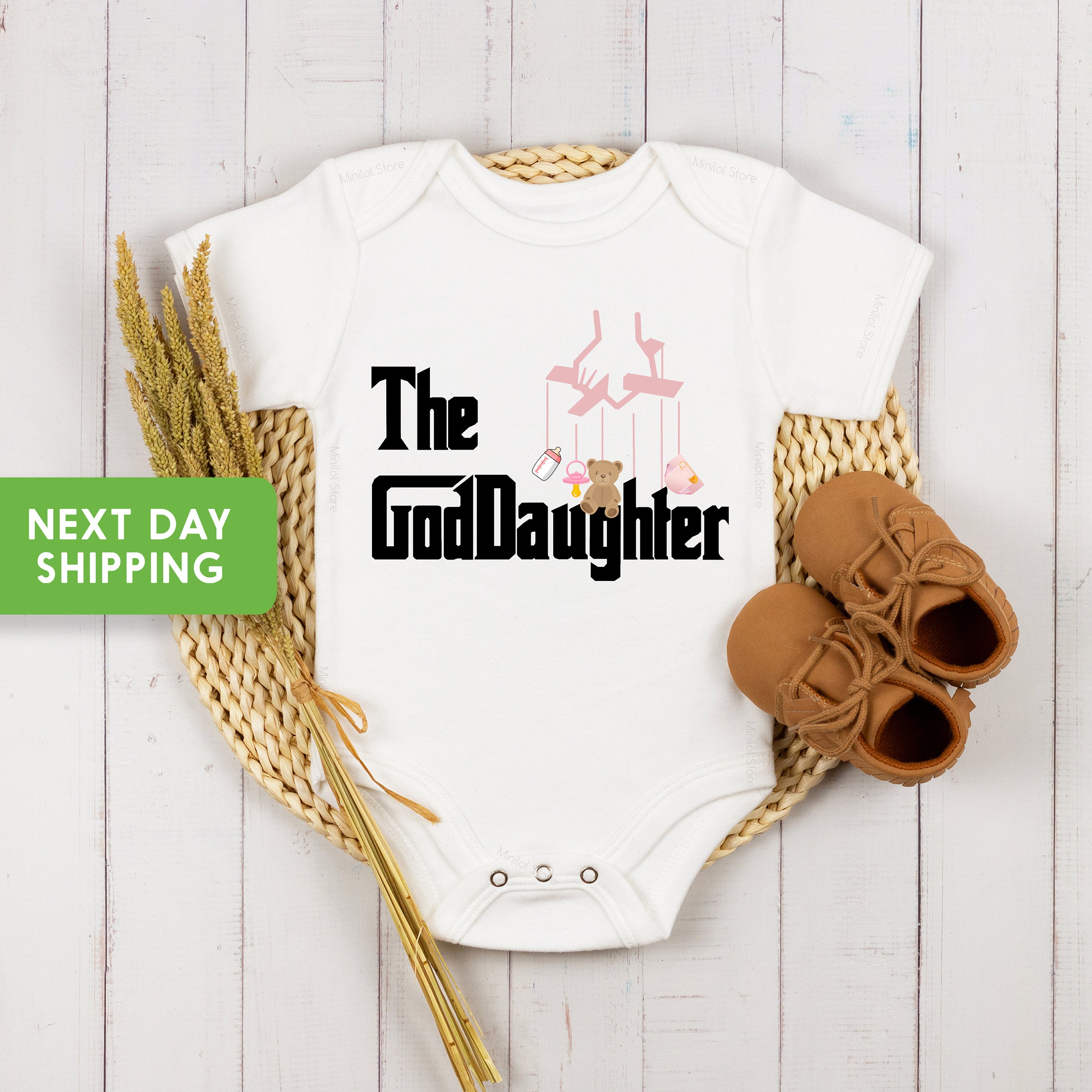 The GodDaughter Onesie®, Cute Baby Onesie®, GodParent Shower Gift, GodMother Bodysuit, GodFather®, GodBaby, GodDoughter, GodSon