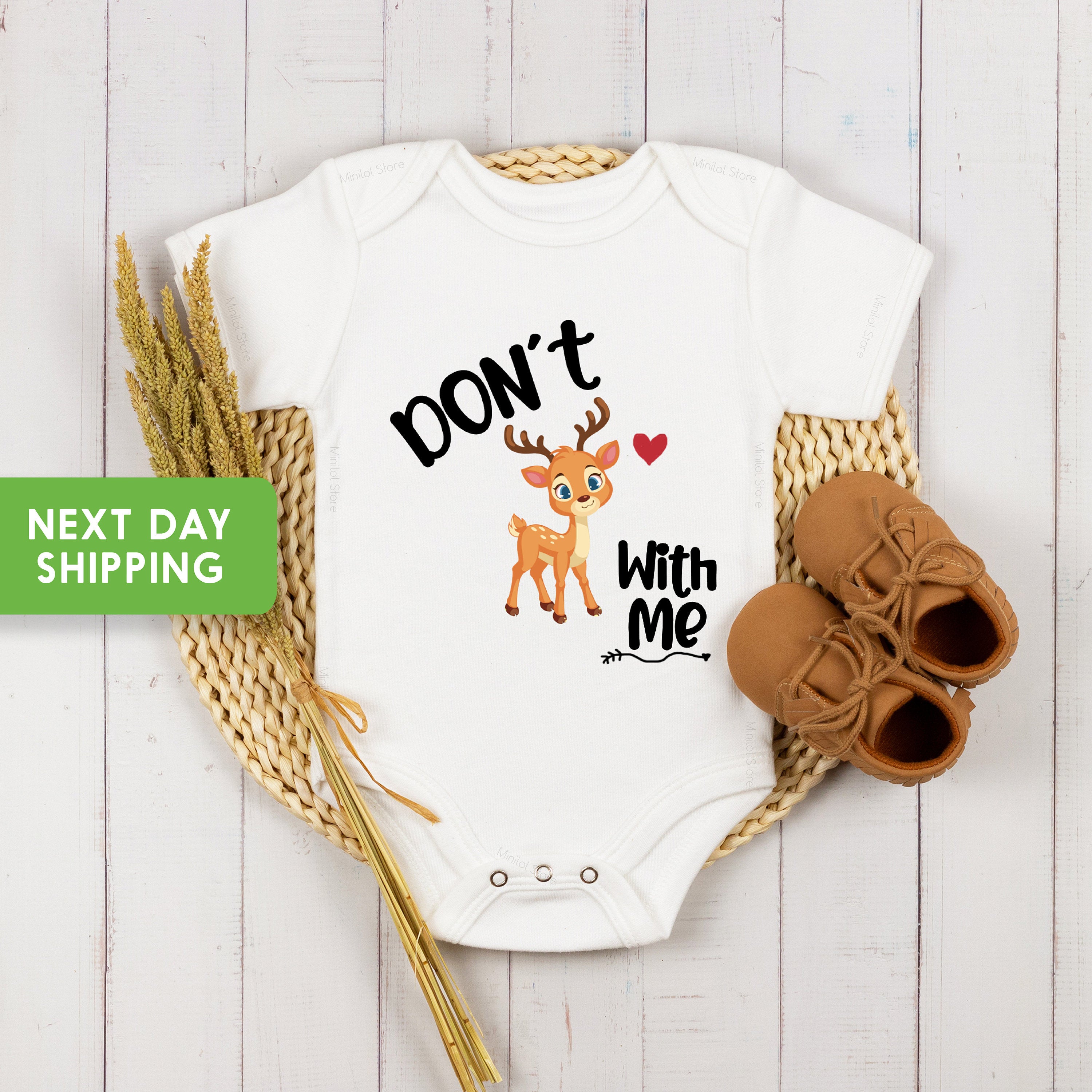 Don't Moose With Me Baby Onesie®, Funny Baby Onesie®, Cute Baby Shower Gift, Onesie® For Girl,  Baby Boy Gift