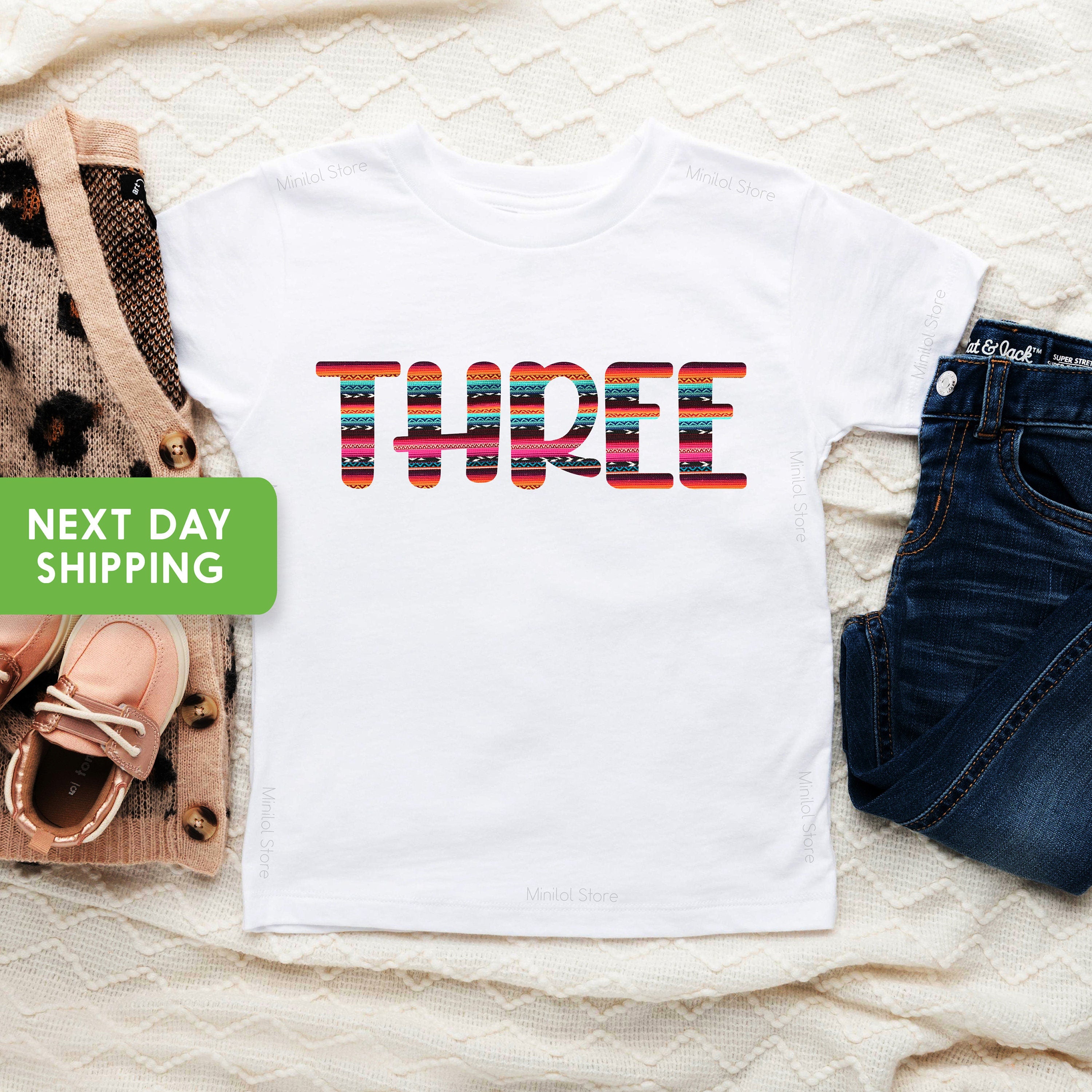 3rd Serape Birthday Shirt, Fiesta Birthday Shirt, Taco Tuesday Birthday Shirt, 3rd Birthday Shirt, Serape Themed Birthday Party