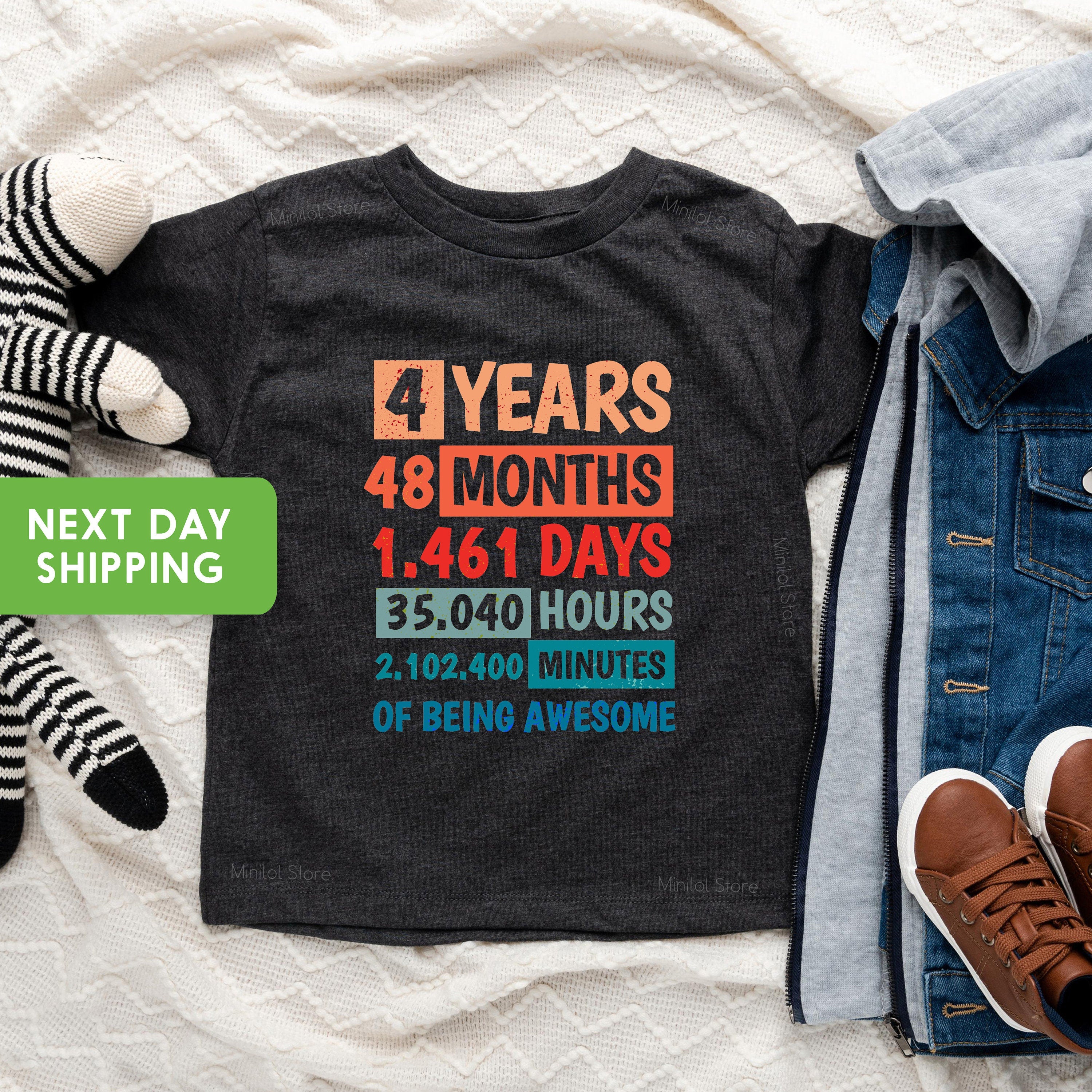 4th Birthday Shirt, 4 Years Of Being Awesome, Boys Birthday Shirt 4, For 4 Year Old Boy