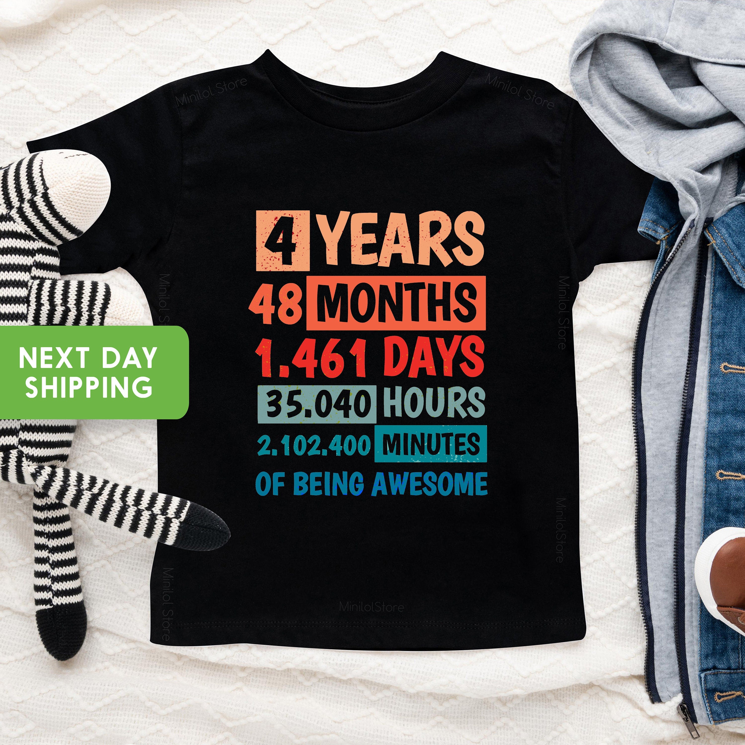 4th Birthday Shirt, 4 Years Of Being Awesome, Boys Birthday Shirt 4, For 4 Year Old Boy