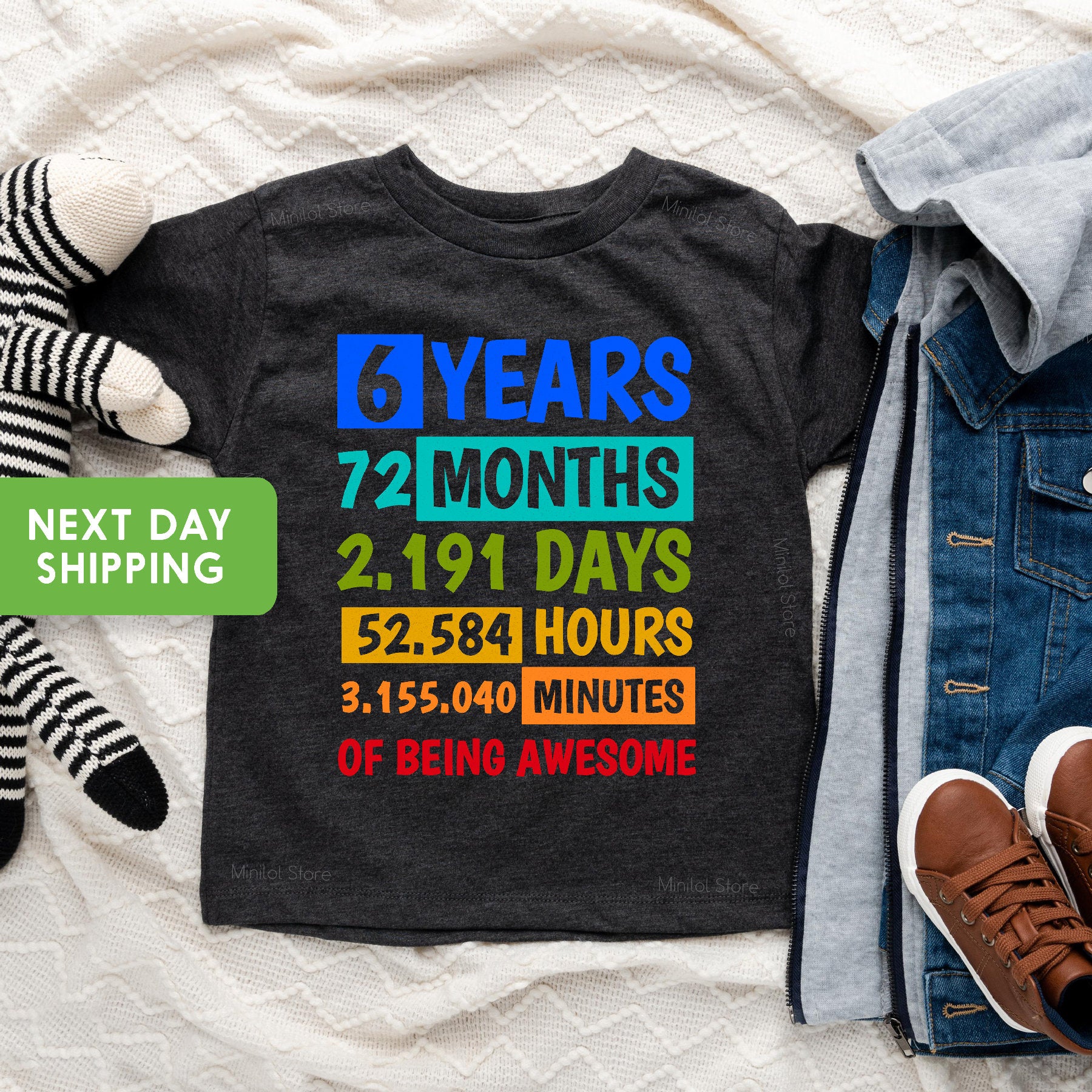 6th Birthday Boy Shirt, 6 Years Of Being Awesome, Boys Birthday Shirt 6, For 6 Year Old Boy, Birthday Boy Gift