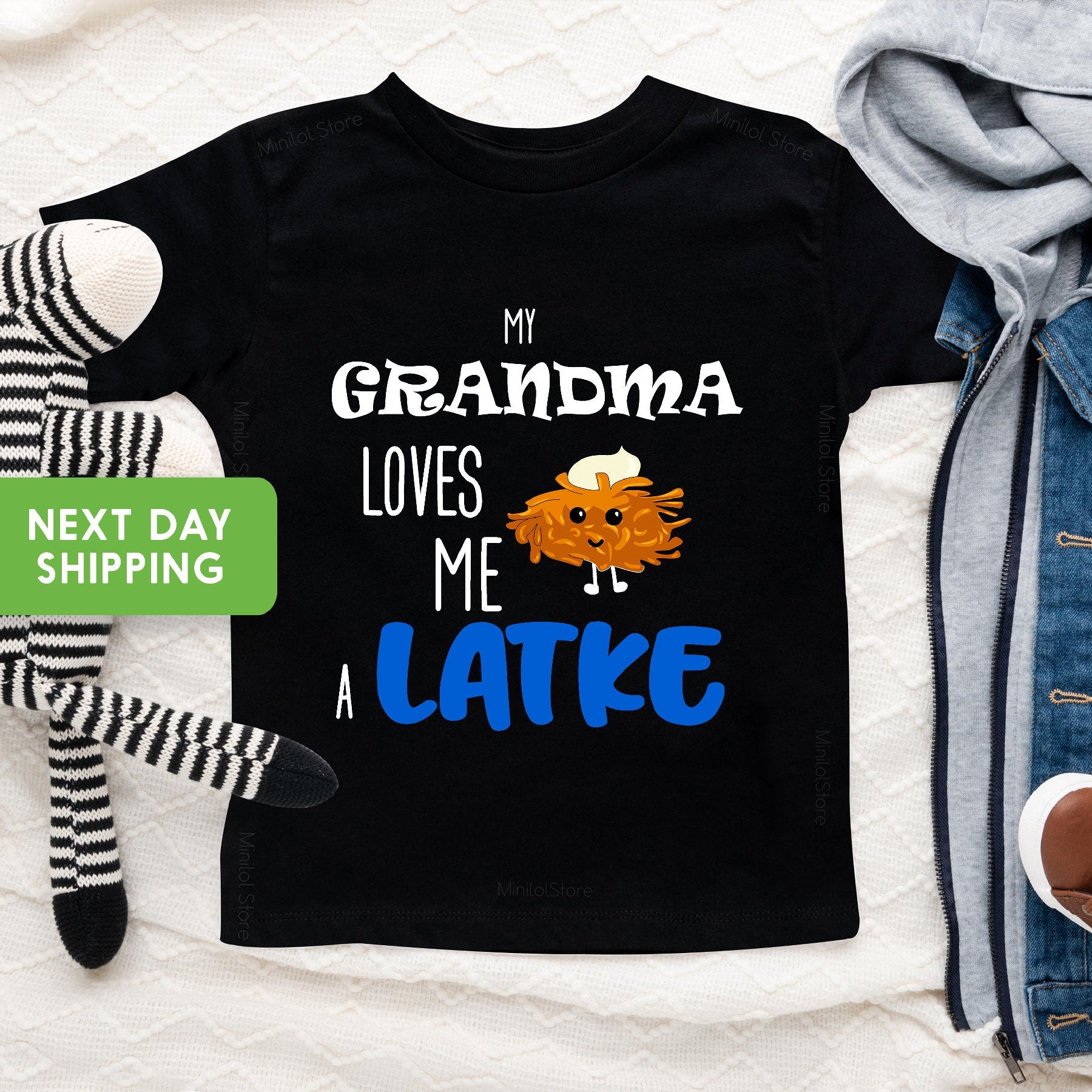 Grandma Loves Me A Latke Grandma Shirt, Jewish Toddler Shirt,Funny Hanukkah Shirt, Hanukkah Shirt