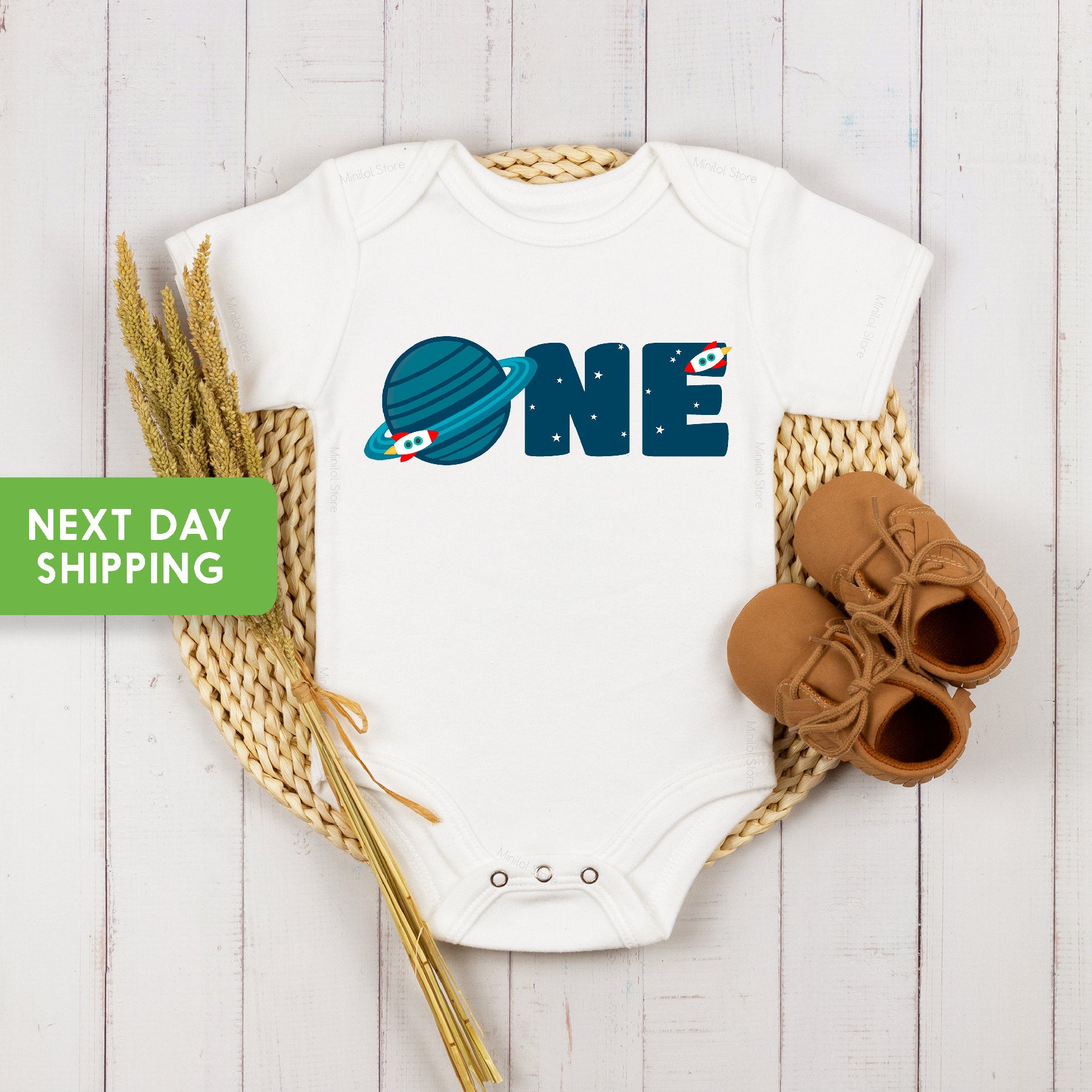 1st Birthday  Onesie®, Birthday Space Bodysuit, First Birthday Onesie®, First Trip Around The Sun Birthday Tee