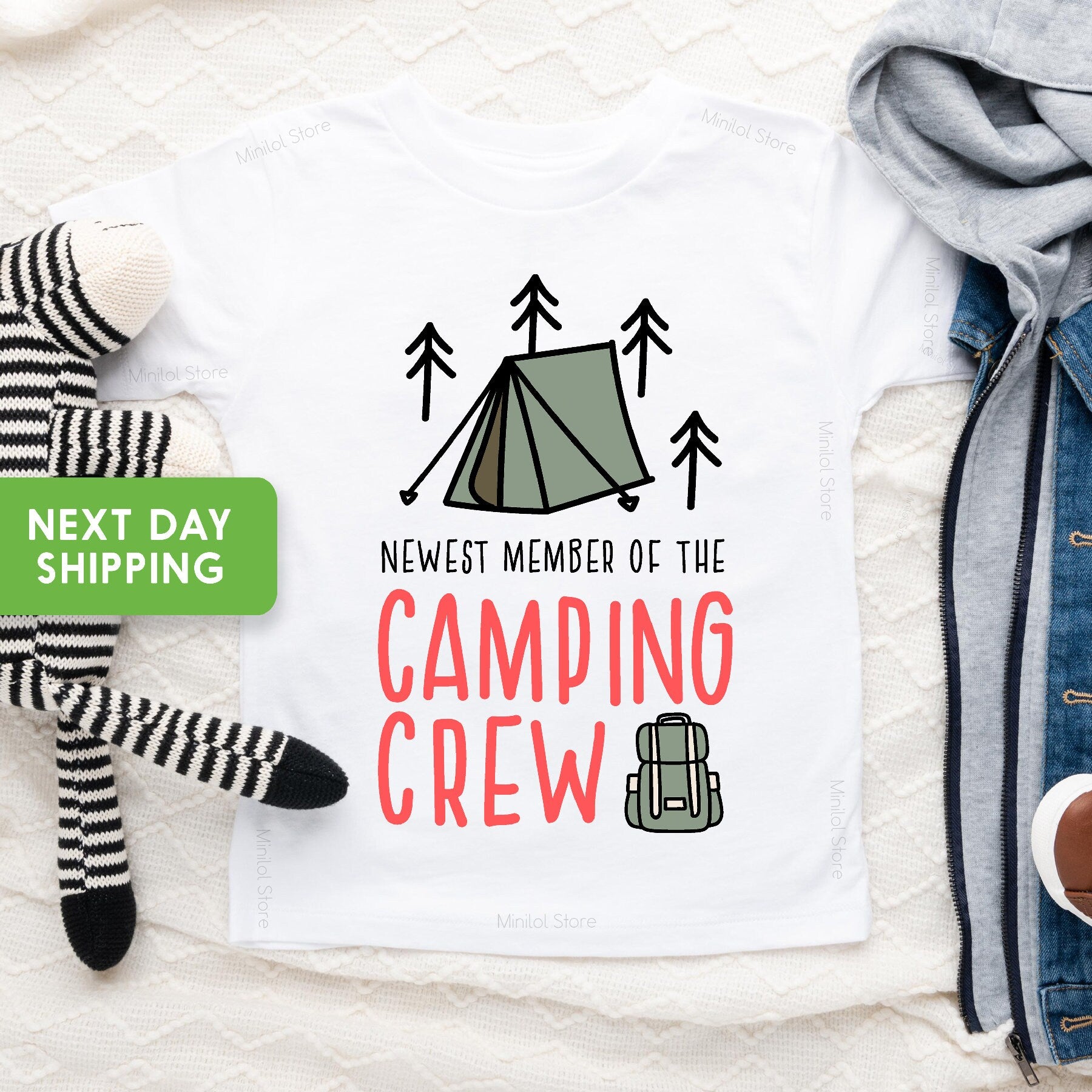 New To The Camping Crew Baby Onesie®, Newest Member Of The Camping Crew Bodysuit, Camping Baby Gift, Cute Adventure Bodysuit