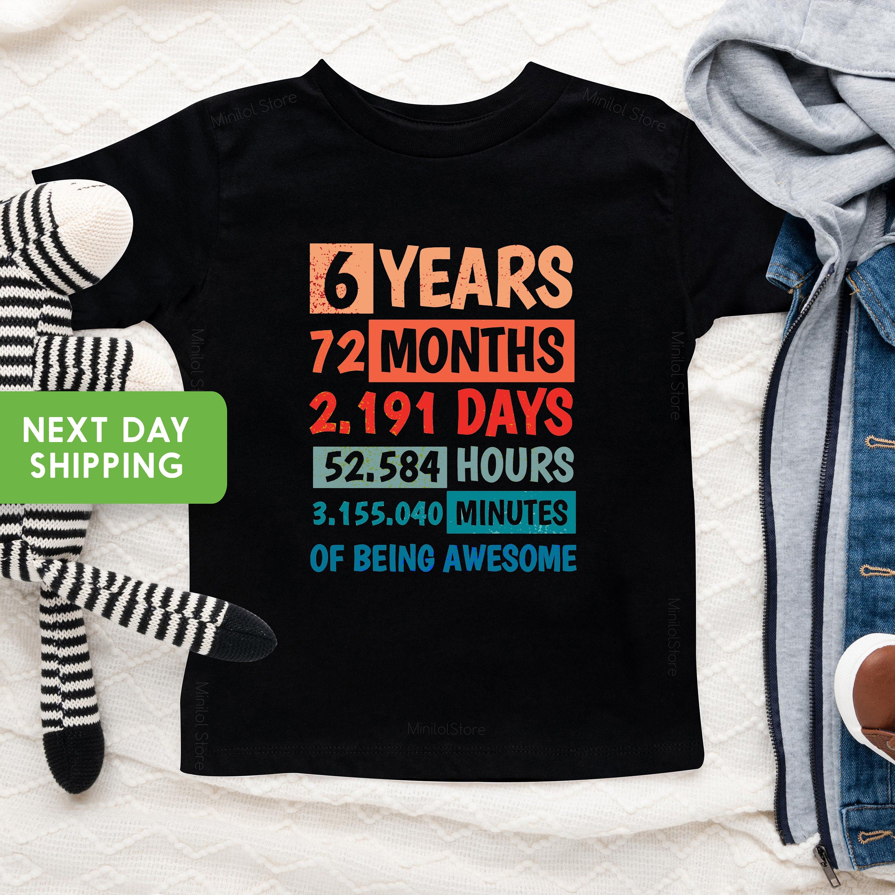 6th Birthday Shirt, 6 Years Of Being Awesome, Boys Birthday Shirt 6, For 6 Year Old Boy