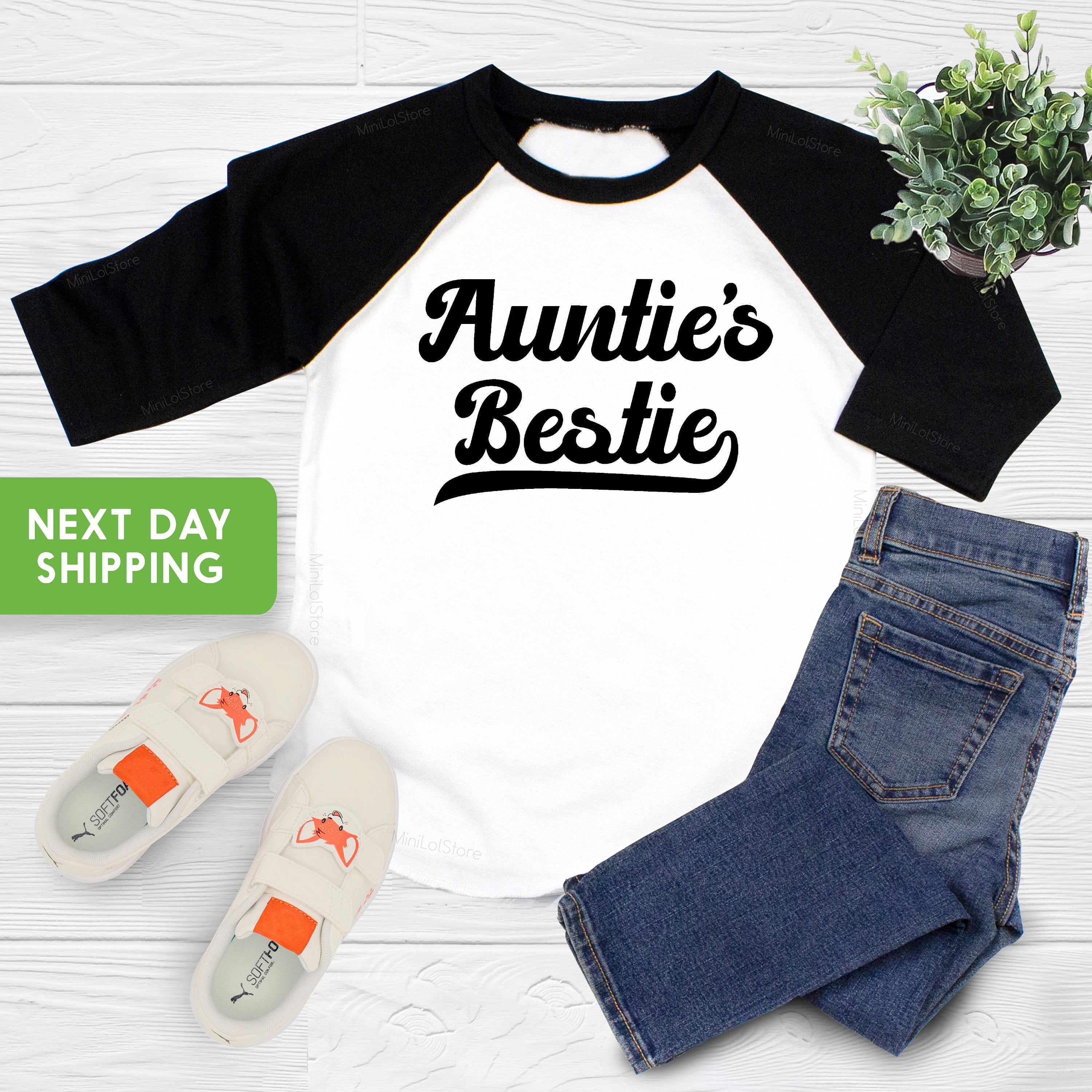 Auntie's Bestie Baby Shirt, Cute Auntie Shirt,  Funny Aunt Shirt, Niece And Nephew Shirt, Hipster Aunt Shirt