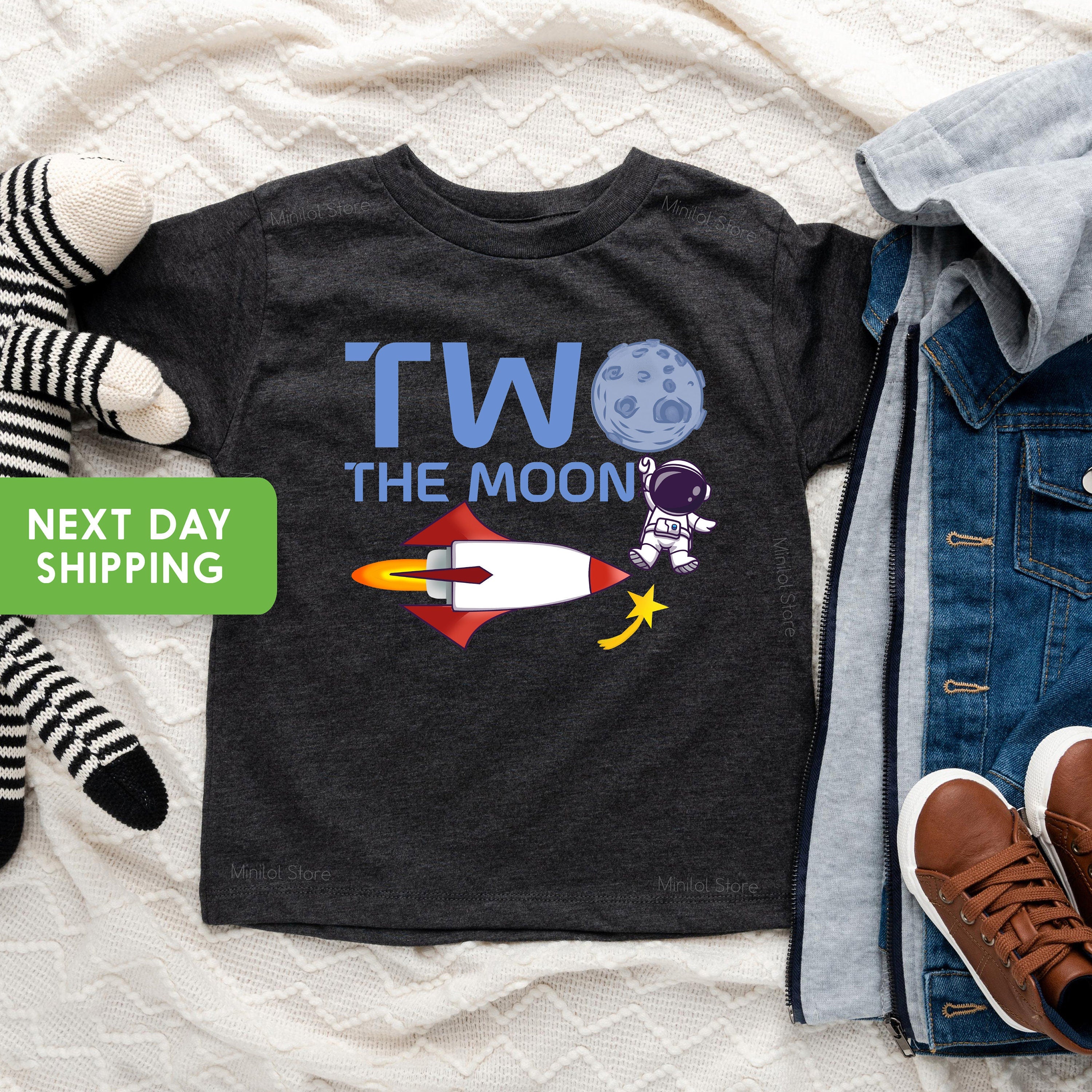 Two The Moon Birthday Onesie®, Boys Space Second Birthday Onesie®, Boys 2nd Birthday Outfit, Boys Space Birthday Party Birthday Onesie®