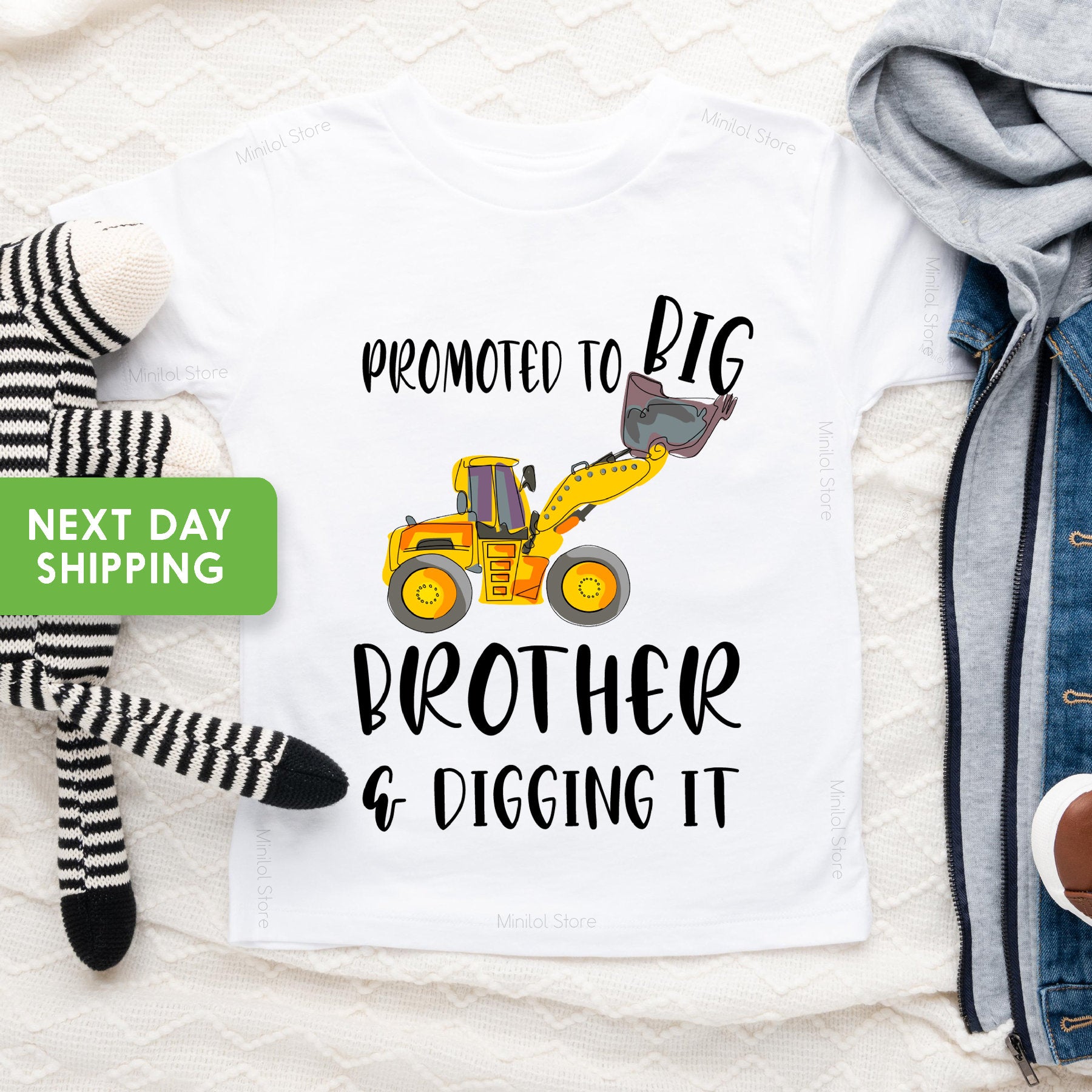 Promoted To Big Brother Shirt, New Big Brother Sibling Shirt, Big Brother Construction Shirt, Pregnancy Announcement Shirt, Brother Announce