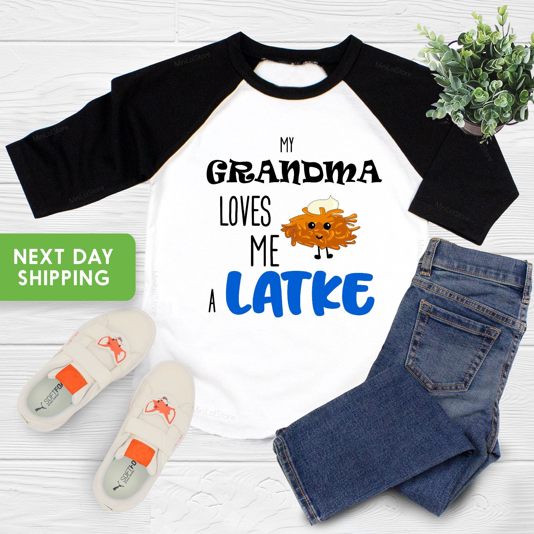 Grandma Loves Me A Latke Grandma Shirt, Jewish Toddler Shirt,Funny Hanukkah Shirt, Hanukkah Shirt