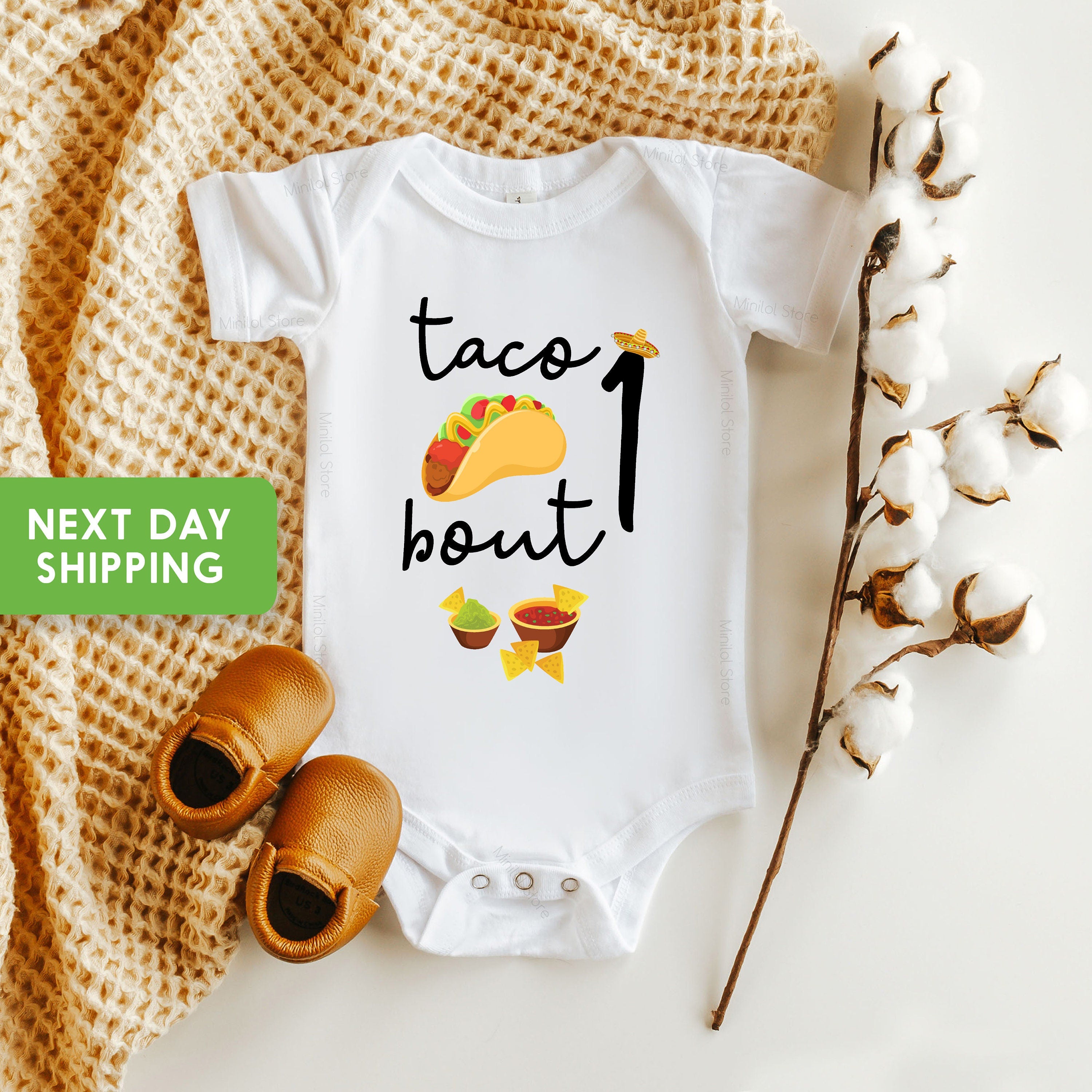 1st Birthday Onesie®, First Birthday Taco Onesie®, Taco Bout One Birthday Onesie®, Taco Bout 1 Fiesta Birthday Bodysuit, Taco Theme Bodysuit