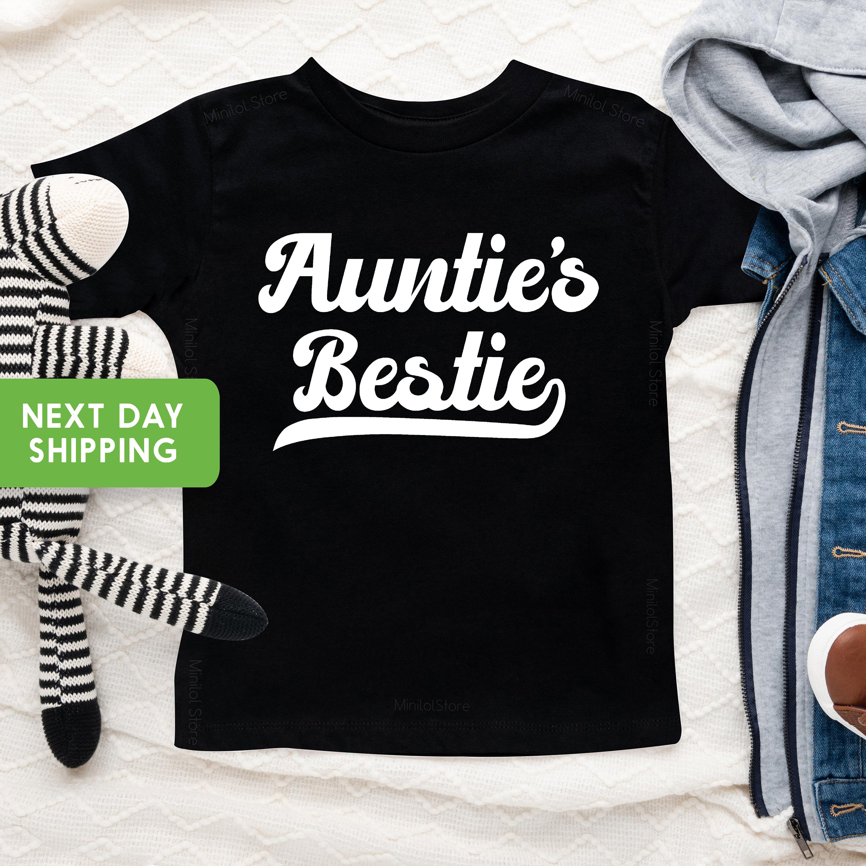 Auntie's Bestie Baby Shirt, Cute Auntie Shirt,  Funny Aunt Shirt, Niece And Nephew Shirt, Hipster Aunt Shirt