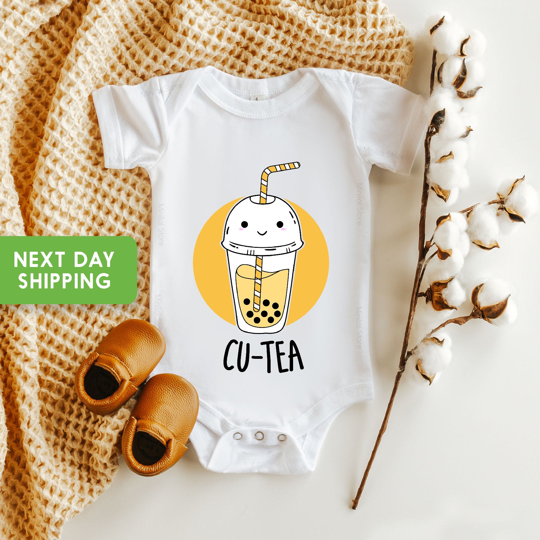 Cu-tea Baby Onesie®, Bubble Tea Baby Onesie®, Chinese Baby Bodysuit, Cute Baby Clothes, Funny Boba Tea