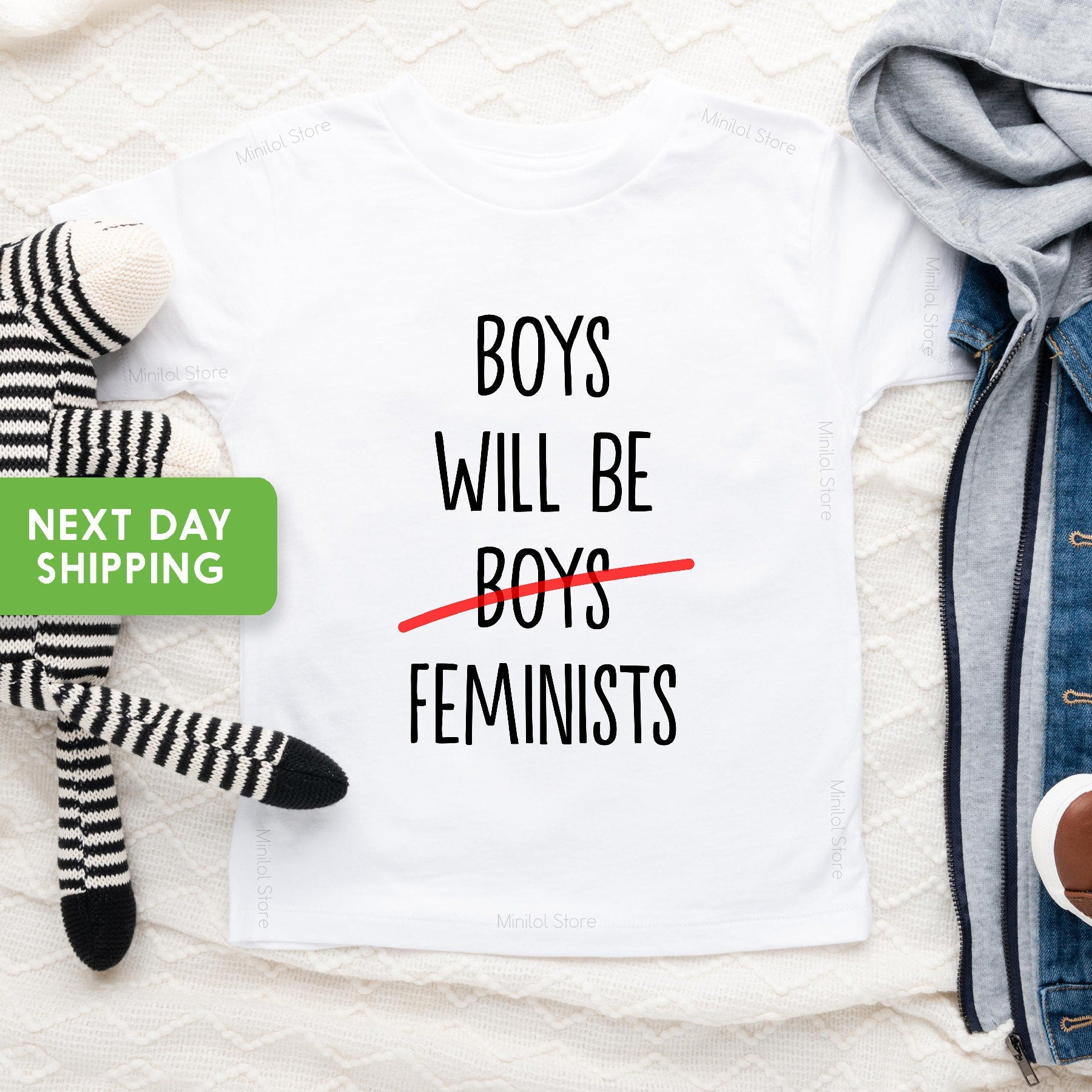 Boys Will Be Feminists Toddler Shirt, Equality Baseball Shirt, Cute Activism Kids Tee