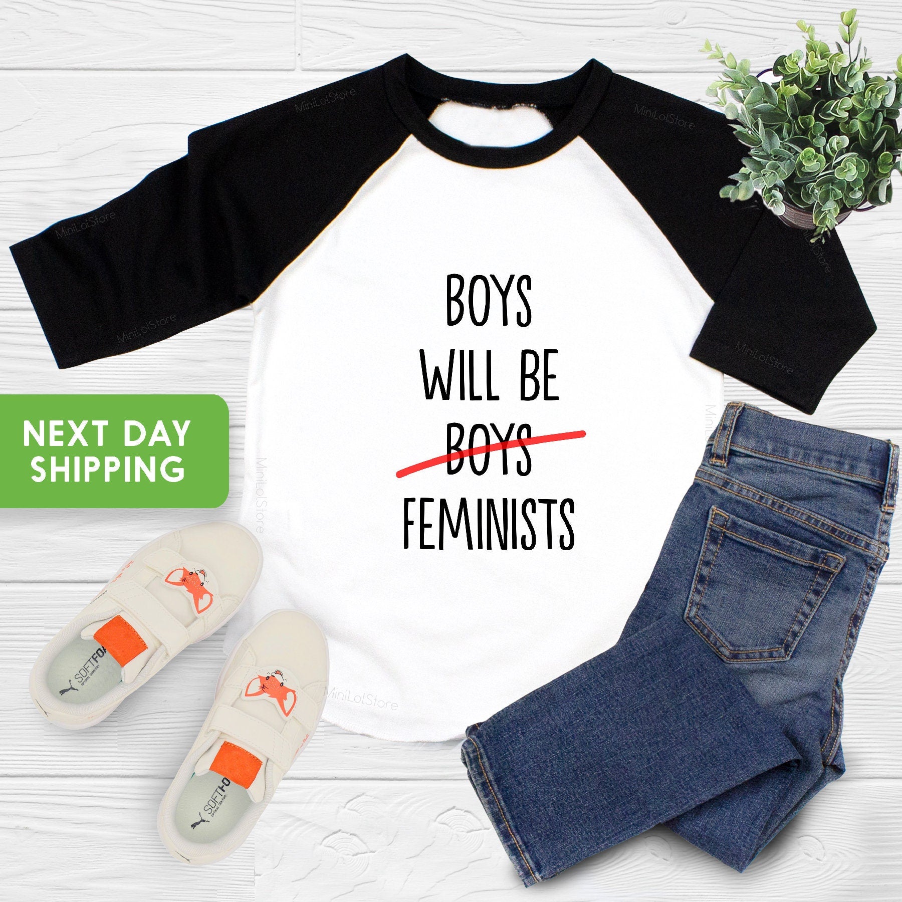 Boys Will Be Feminists Toddler Shirt, Equality Baseball Shirt, Cute Activism Kids Tee