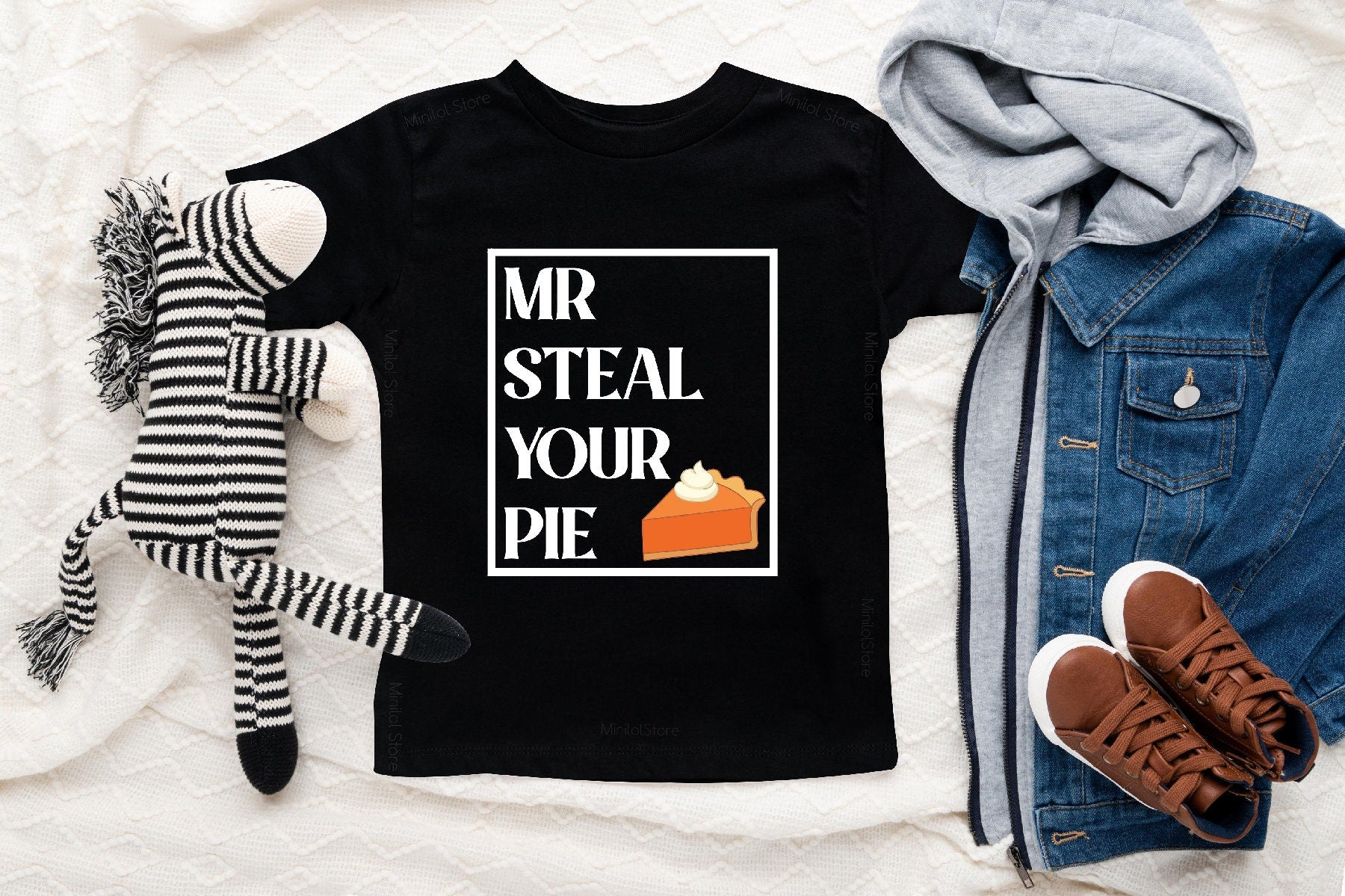 Mr Steal Your Pie Kids Shirt, Pumpkin Pie Shirt, Kids Raglan, Thanksgiving Shirt, Funny Toddler Shirt