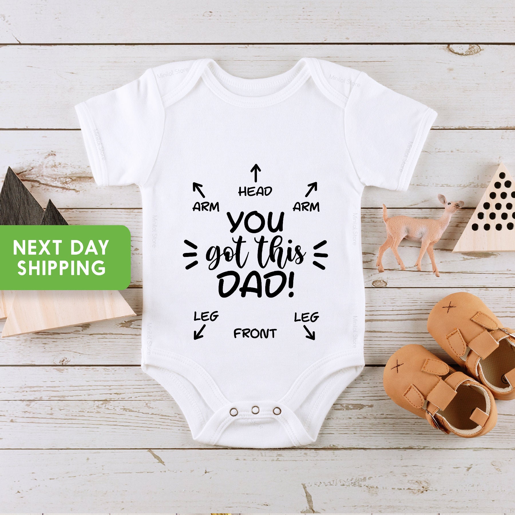 You Got This Dad Onesie®, First Time Dad Gift, Cute Daddy Baby Announcement Gift, Dad Instructions Onesie®, Funny Newborn Gifts For Dad