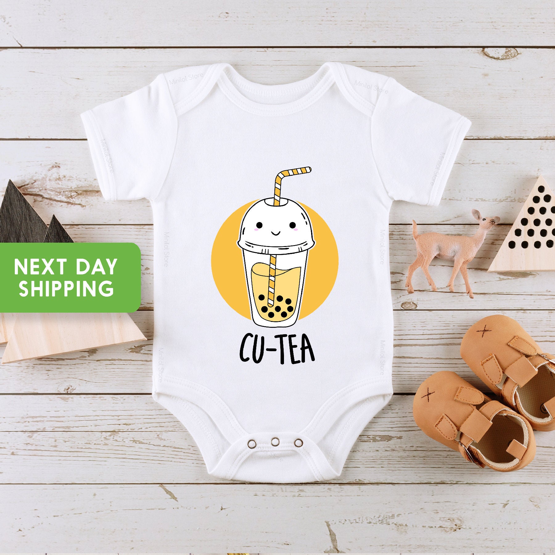 Cu-tea Baby Onesie®, Bubble Tea Baby Onesie®, Chinese Baby Bodysuit, Cute Baby Clothes, Funny Boba Tea