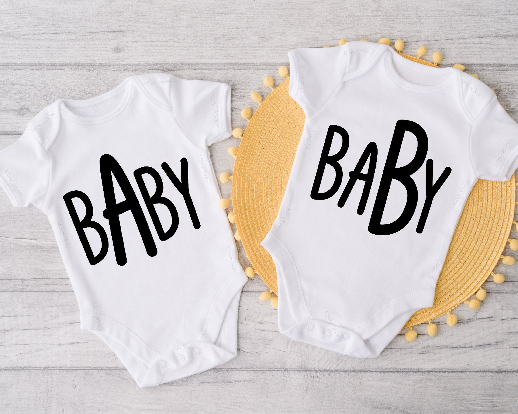 Baby A Baby B Onesie®, Twin Outfits, Twins Onesie®, IVF baby, Twins Baby Gift, Twins Baby Shower, Funny Onesie®, Funny Twin, Announcement