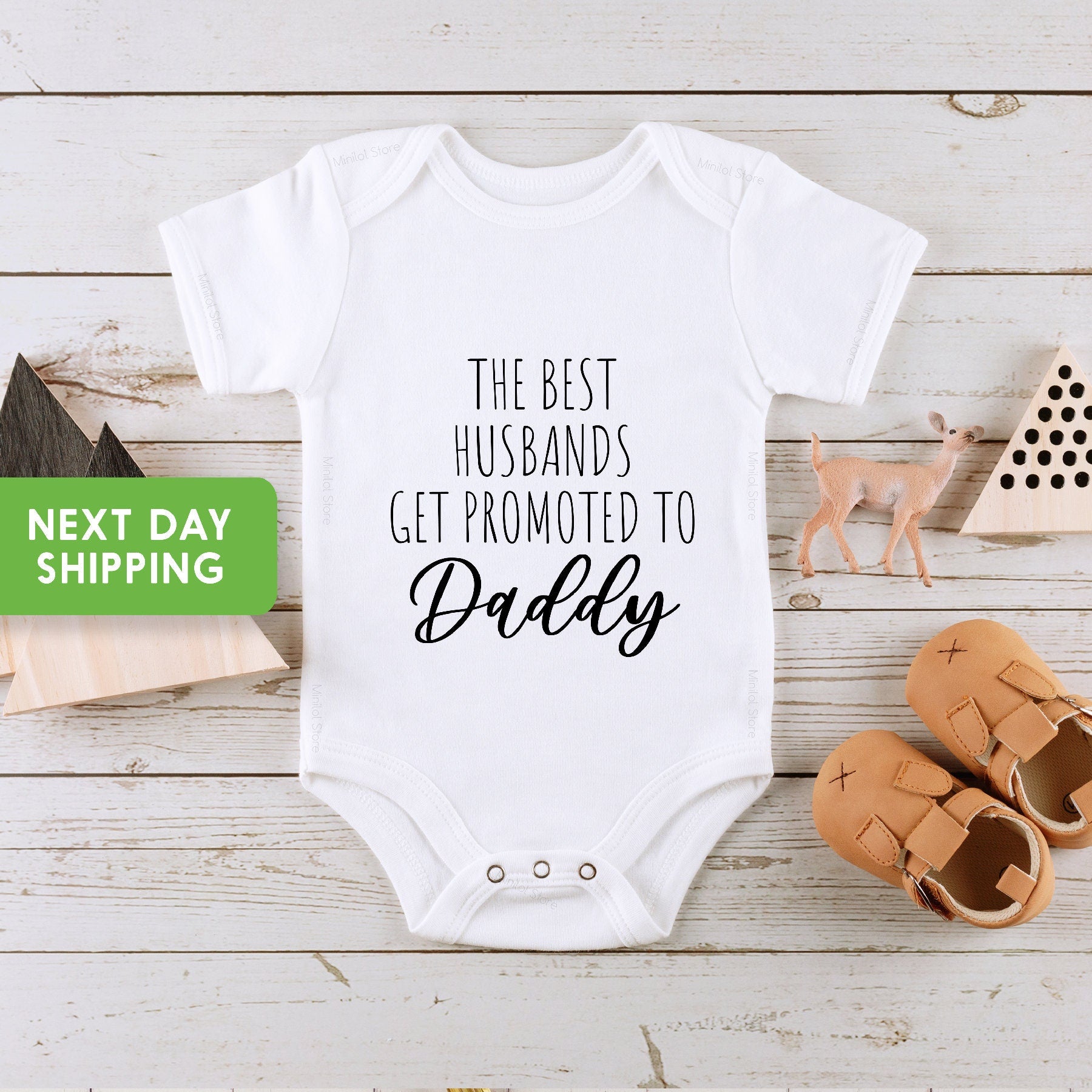 Pregnancy Announcement Onesie®, Best Husbands Get Promoted to Daddy Onesie®, Baby Announcement Onesie®, Surprise Onesie®, Father's Day Gift