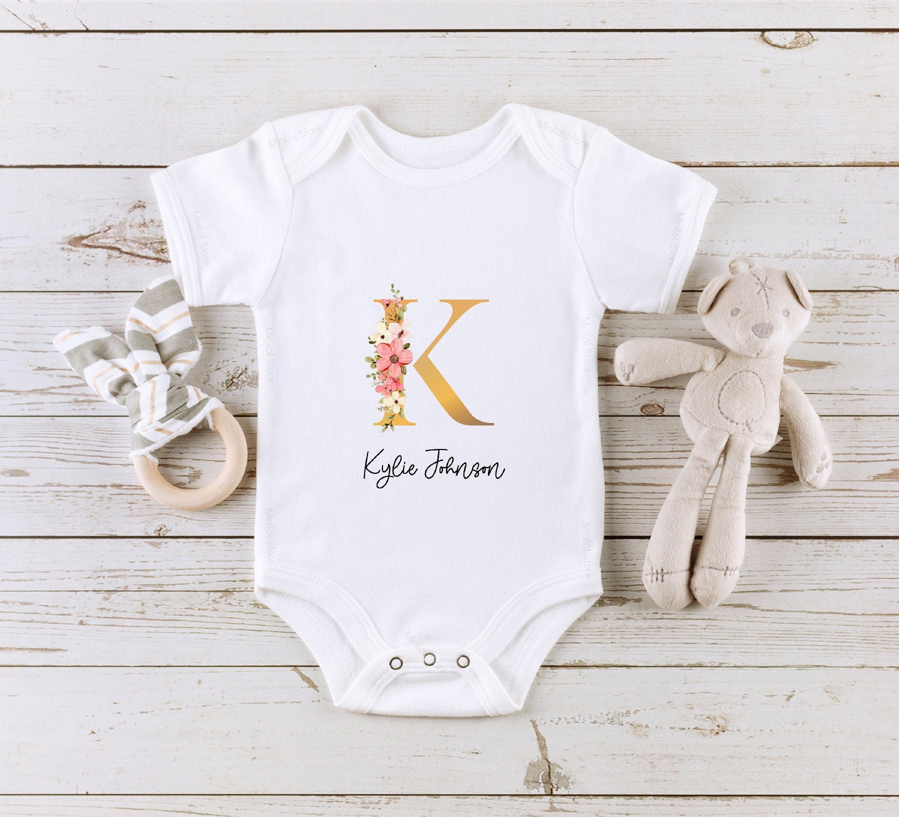 Personalized Girl Kids Shirt, Personalized Girl Kids Gift®, Baby Coming Home Onesie®, Custom Baby Initial Name Onesie®