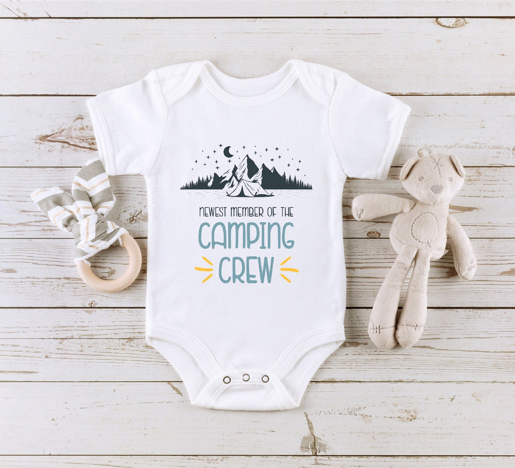 Newest Member Of The Camping Crew Onesie®, New To The Camping Crew Baby Onesie®,  Camping Baby Gift, Cute Adventure Bodysuit