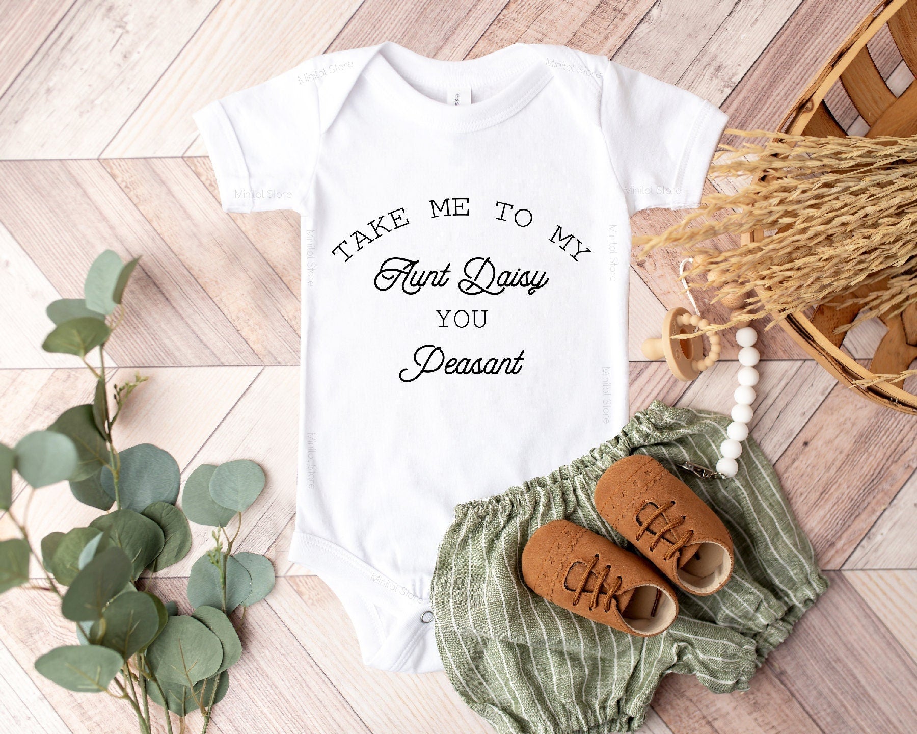 Take Me to My Aunt You Peasant Baby Onesie®, Personalized Onesie® for Baby Birthday Cute Aunt Onesie®