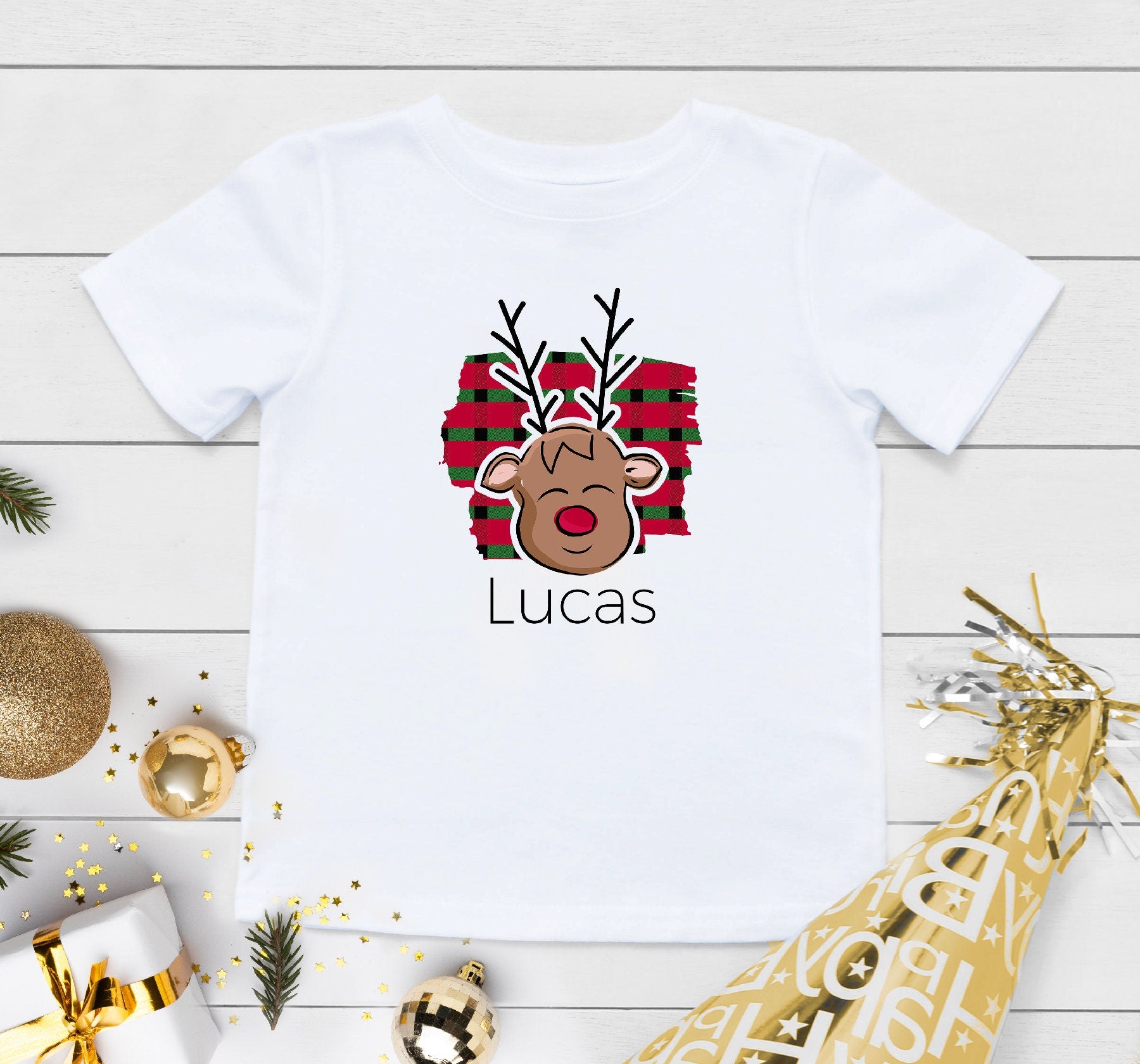 Personalized Deer Boys Christmas Onesie®, Toddler Christmas Raglan, Boys Christmas Gift, Baby Boy Christmas Onesie®, Sibling Christmas Tee