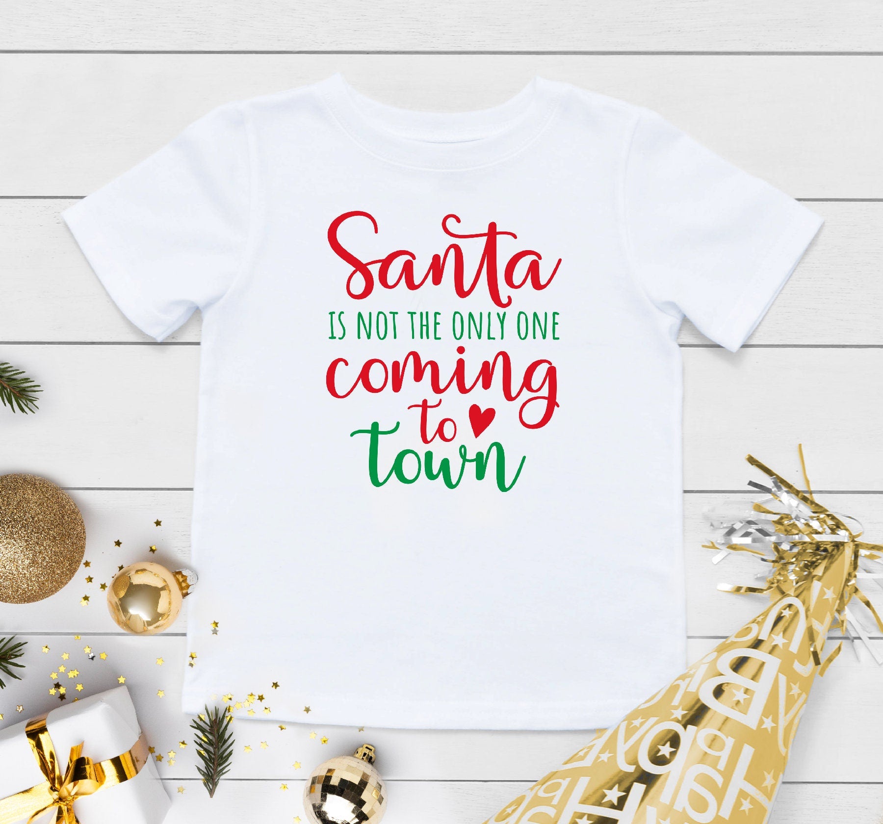 Santa Isn't The Only One Coming To Town Onesie®, Pregnancy Announcement Gift, Pregnancy Reveal Gift, Christmas Baby Announcement Onesie®