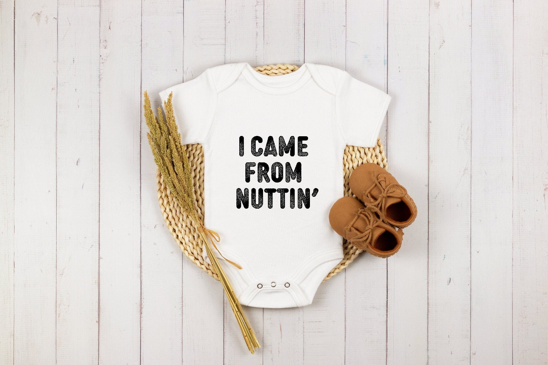 I Came From Nuttin' Baby Onesie®, Inappropriate Baby Onesie®, Funny Baby Onesie®, Funny Kids Shirt, Baby Shower Gift