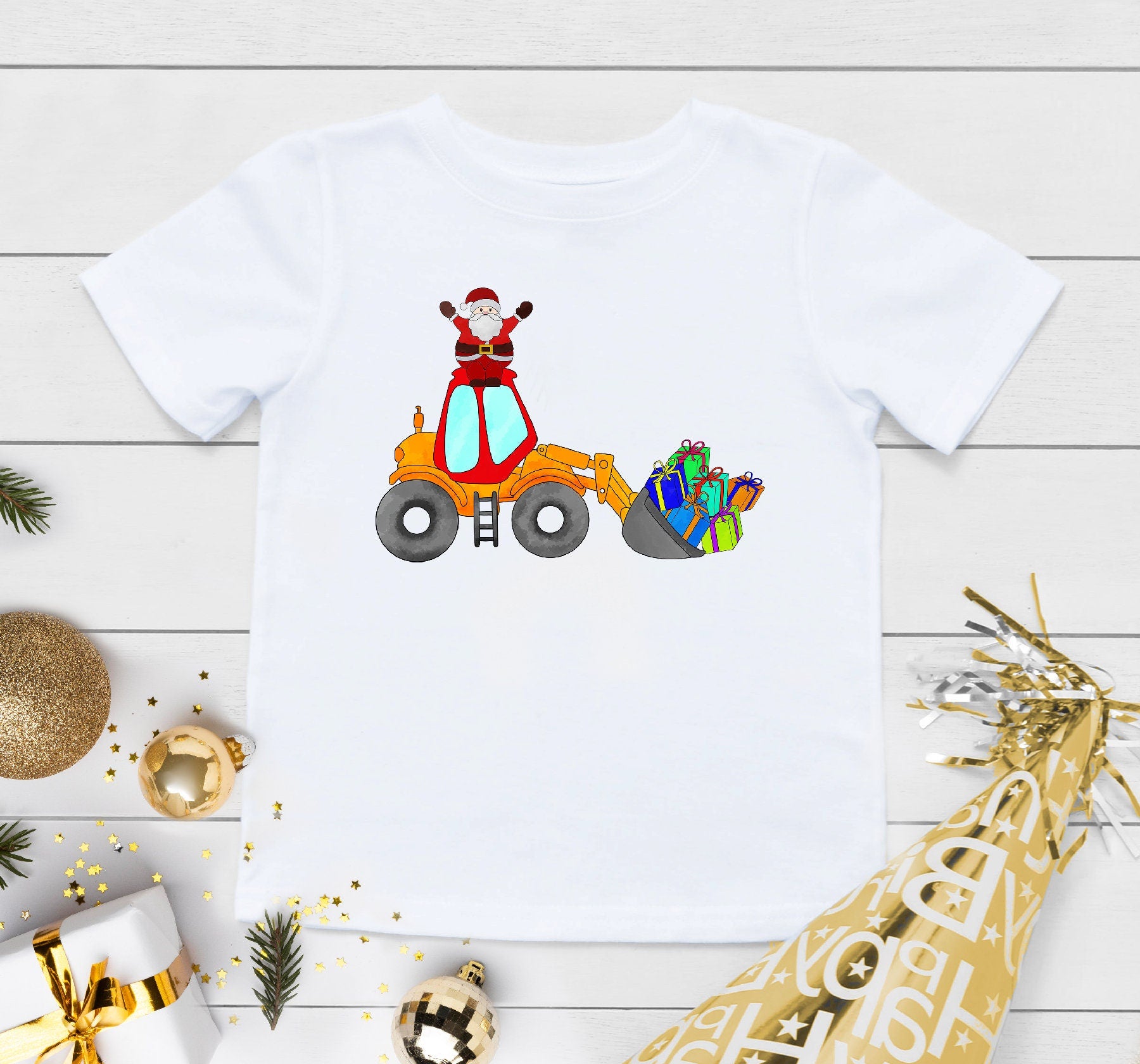 Funny Construction Themed Christmas Kids Shirt, Christmas Kids Shirt, Construction Christmas Toddler Boys Shirt, Christmas Boys Shirt