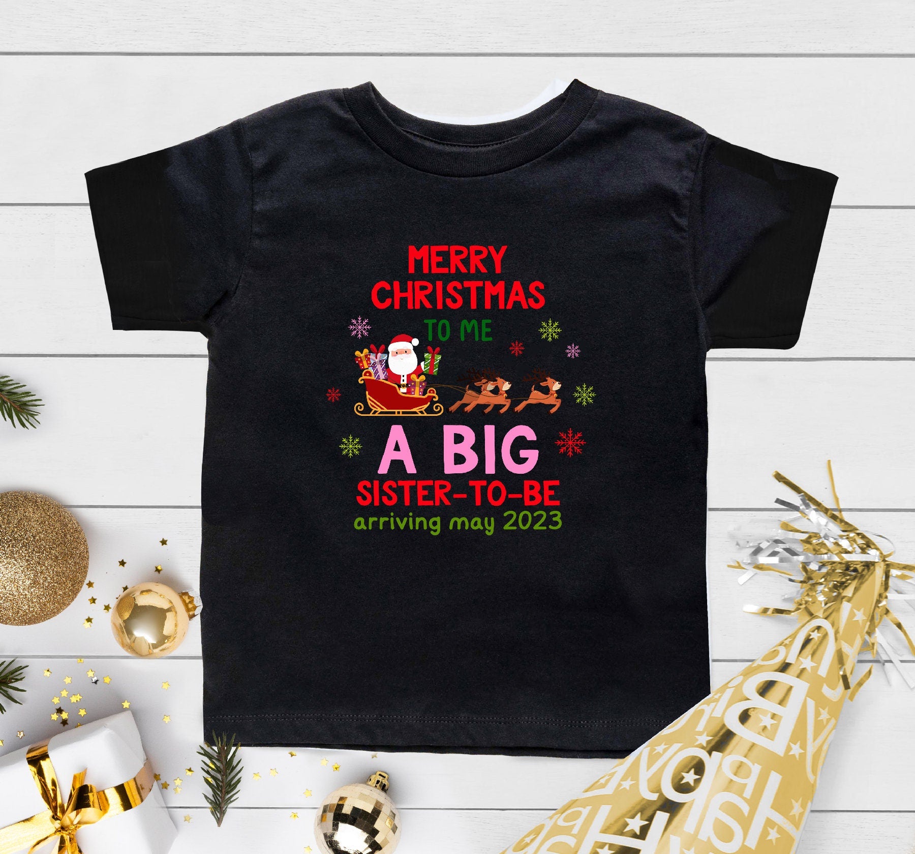 Big Sister To Be, Christmas Big Sister Shirt, Personalized Big Sister Reveal, Christmas Baby Announcement, Christmas Pregnancy Announcement