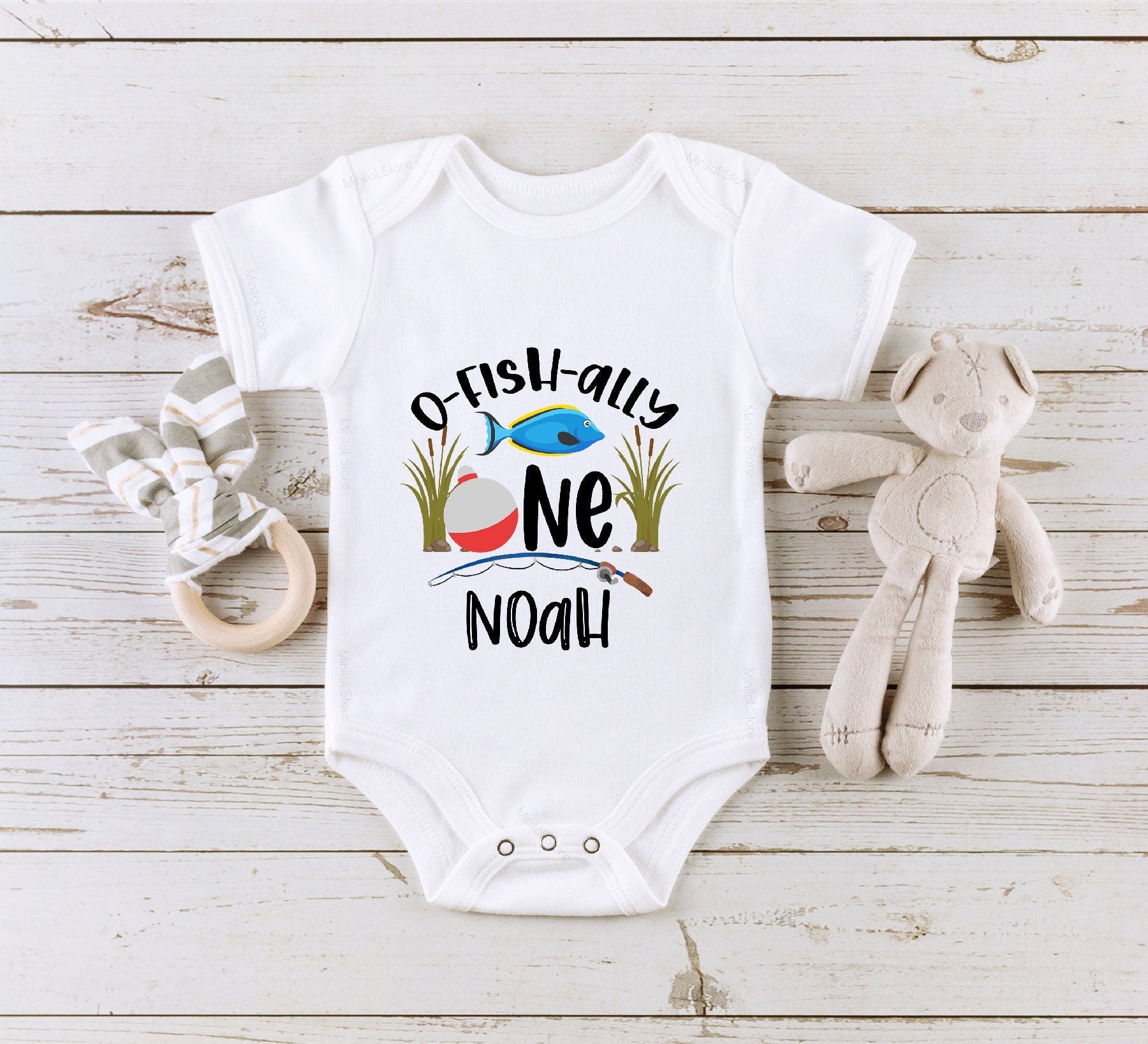 O-Fish-Ally One Birthday Onesie®, Officially First Birthday Onesie®, Personalized  Baby Boys 1st Birthday Onesie®,1 Year Old Birthday Outfit