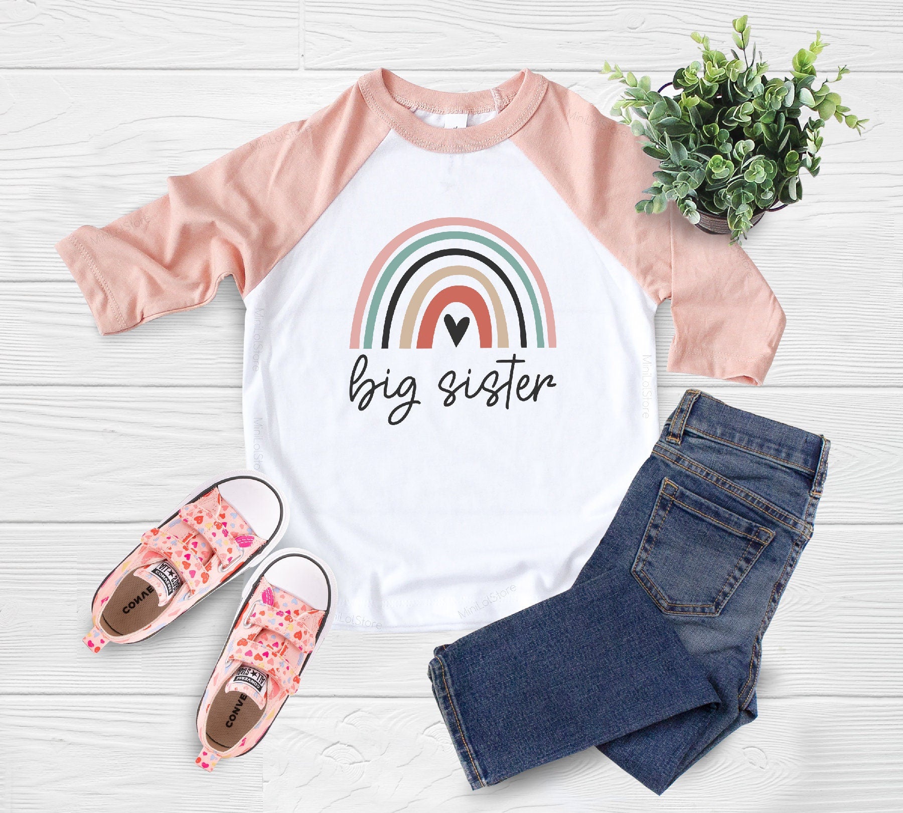 Big Sister Siblings Shirt, Pregnancy Announcement, Big Sister Little Sister Outfits, Older Sister Younger Sister Shirts, Rainbow Kids Shirt