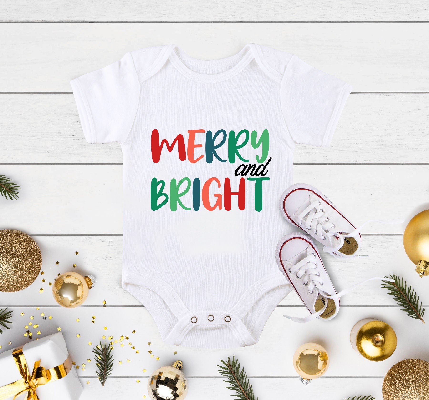 Merry and Bright Baby Onesie®, Merry and Bright Shirt for Kids, Christmas Kids Shirt, Merry Christmas Shirts, Christmas Toddler Raglan