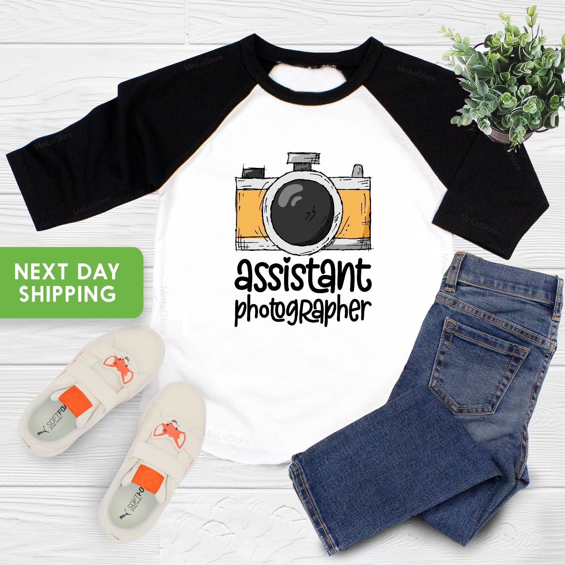 Gift Idea for Photographer Dad Baby Onesie®, Assistant Photographer Funny Onsie®, Brand Baby Bodysuits, Camera Onesie®, Photography Shirt