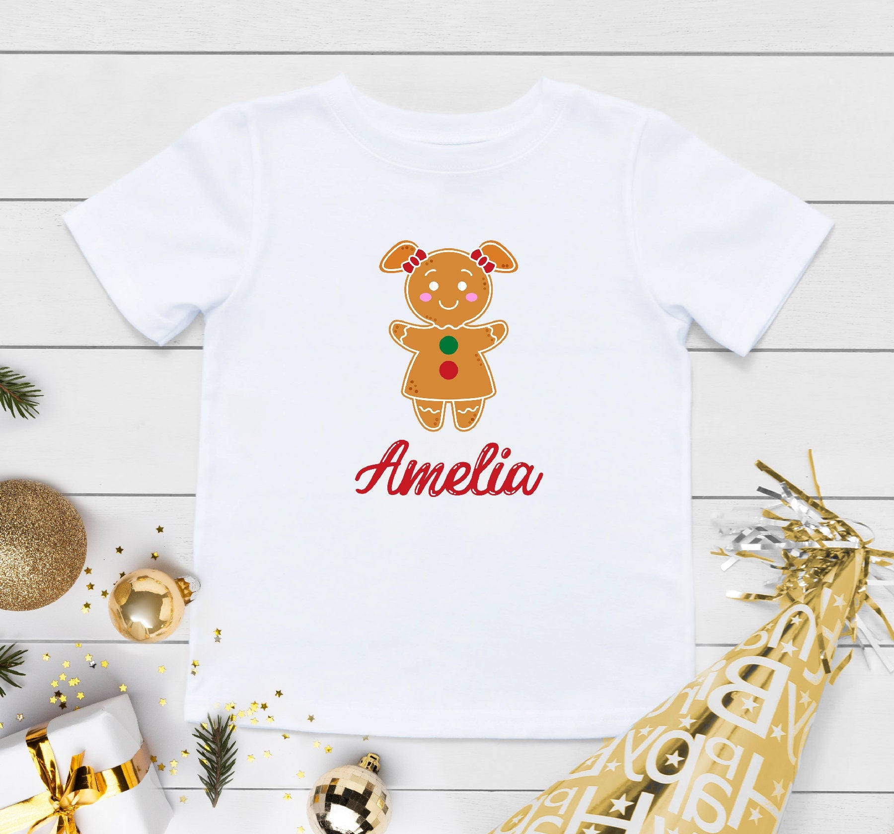 Girls Christmas Shirt, Personalized Christmas Cookie Girl Shirt, Personalized Christmas Name Onesie®, Toddler Christmas Raglan