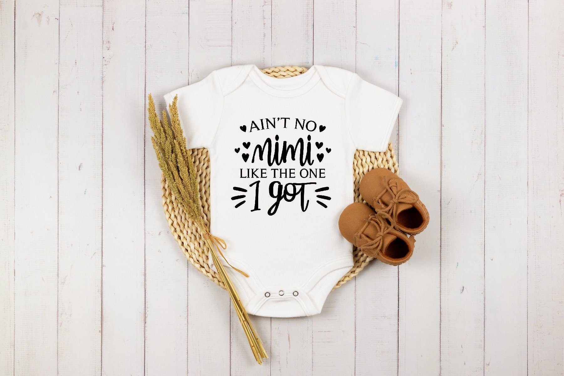 Ain't No Mimi Like the One I Got, Mimi Onesie®, Grandparents Reveal, Grandma Announcement, Cute Newborn Onesie®, Gift for Grandchild