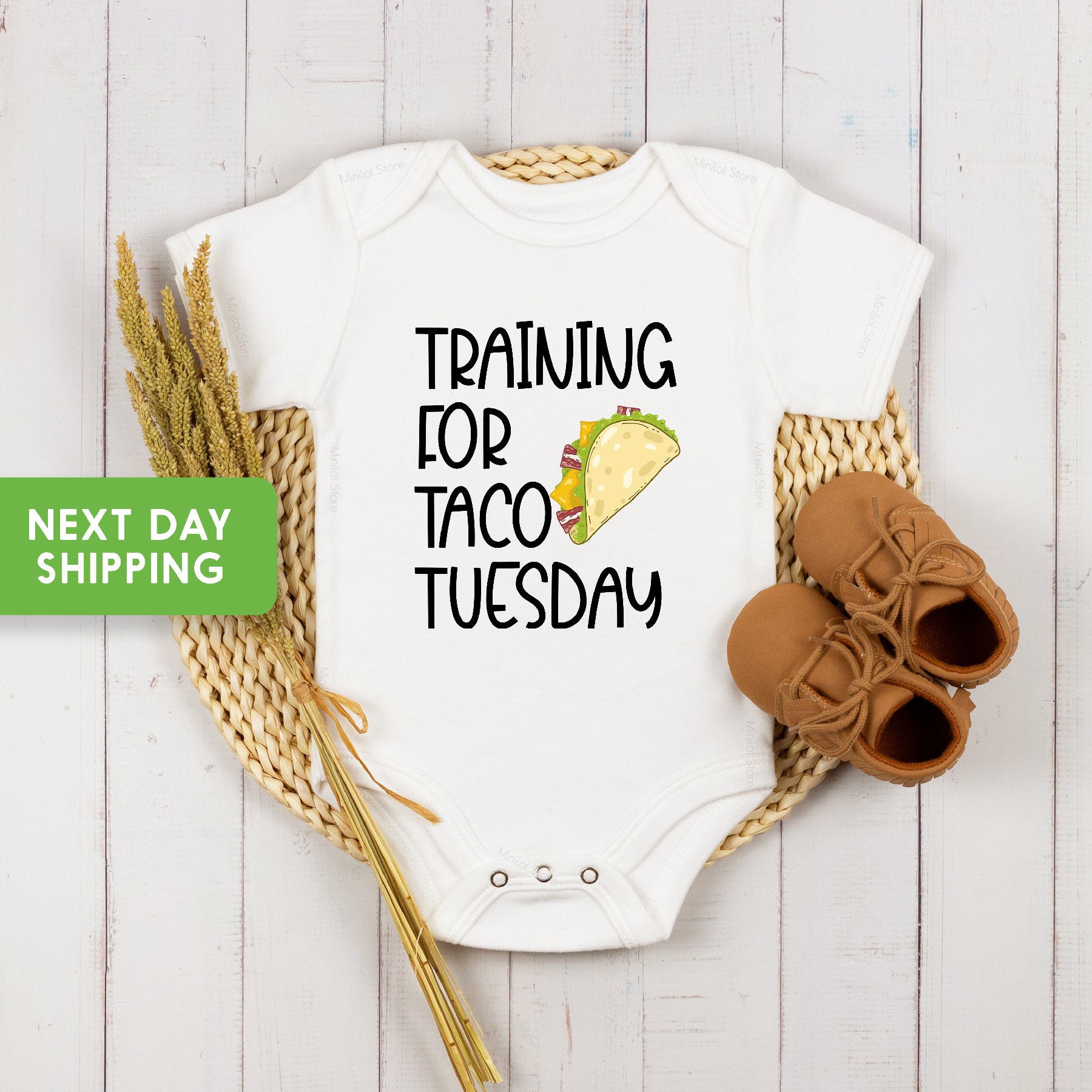 Training For Taco Tuesday Baby Onesie®, Funny Taco Baby Onesie®, Taco Baby Bodysuit, Baby Shower Gift, Gender Neutral Baby Onesie®