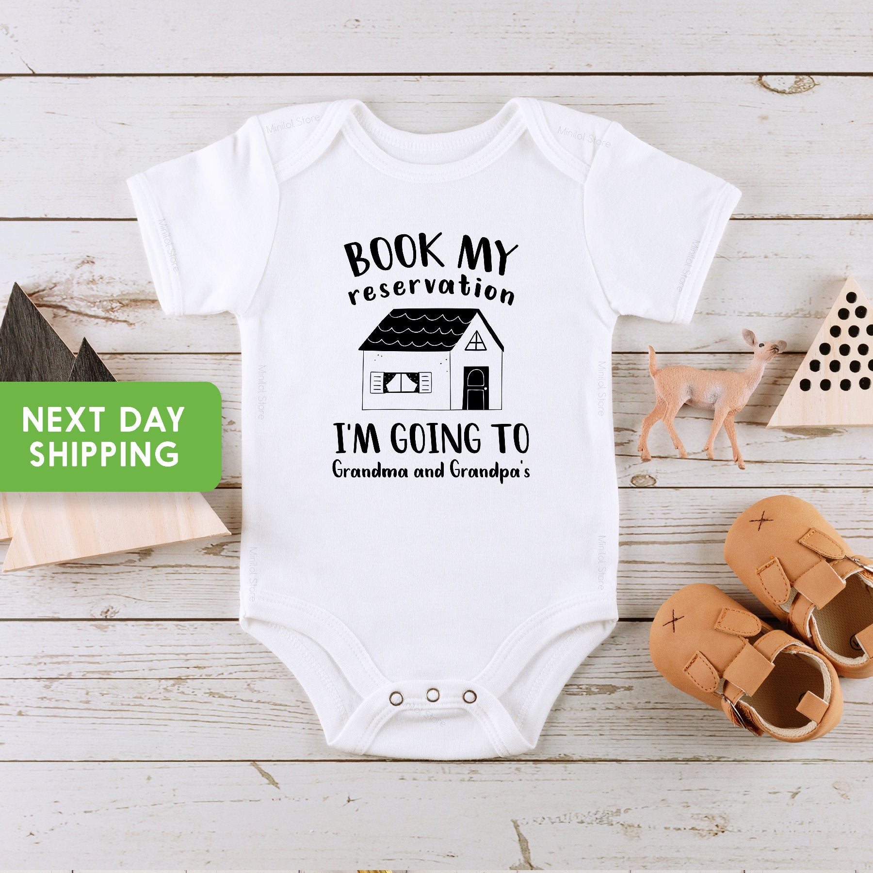 Book My Reservation, I'm Going to Grandma Grandpa, Grandma Onesie®, Grandpa Onsie®, Pregnancy Announcement, Newborn Onesie®, Grandparents