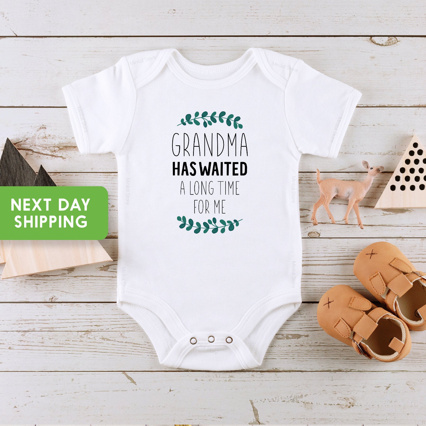 Grandma Has Waited A Long Time For Me Onesie®, Baby Announcement, Pregnancy Announcement, Baby Announcement, Baby Shower Gift From Grandma