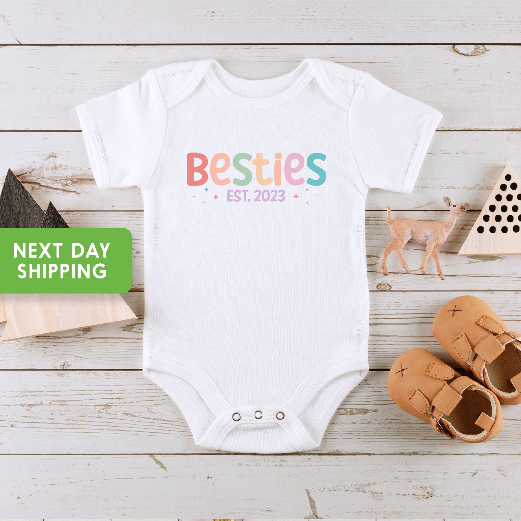 Cute Bestie Baby Onesie®, Baby Announcement Onesie®, New Baby Onesie®, Baby Announcement, Best Friend Onesie®, Baby Shower Gift