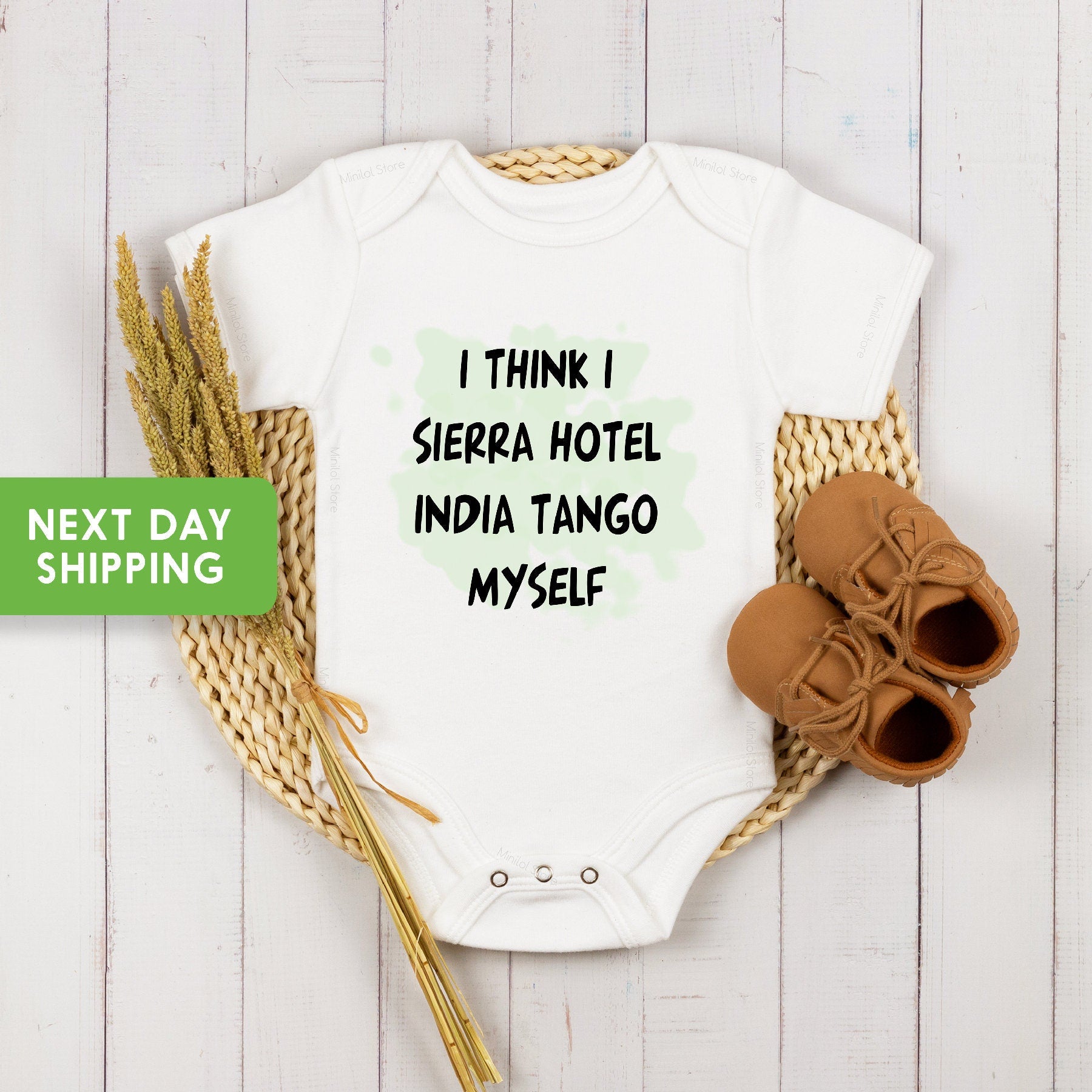 I Think I Sh*t Onesie®, Military Code Onesie®, Military Alphabet, Military Onesie®, Soldier Baby Bodysuit, Military Baby Onesie® Gift