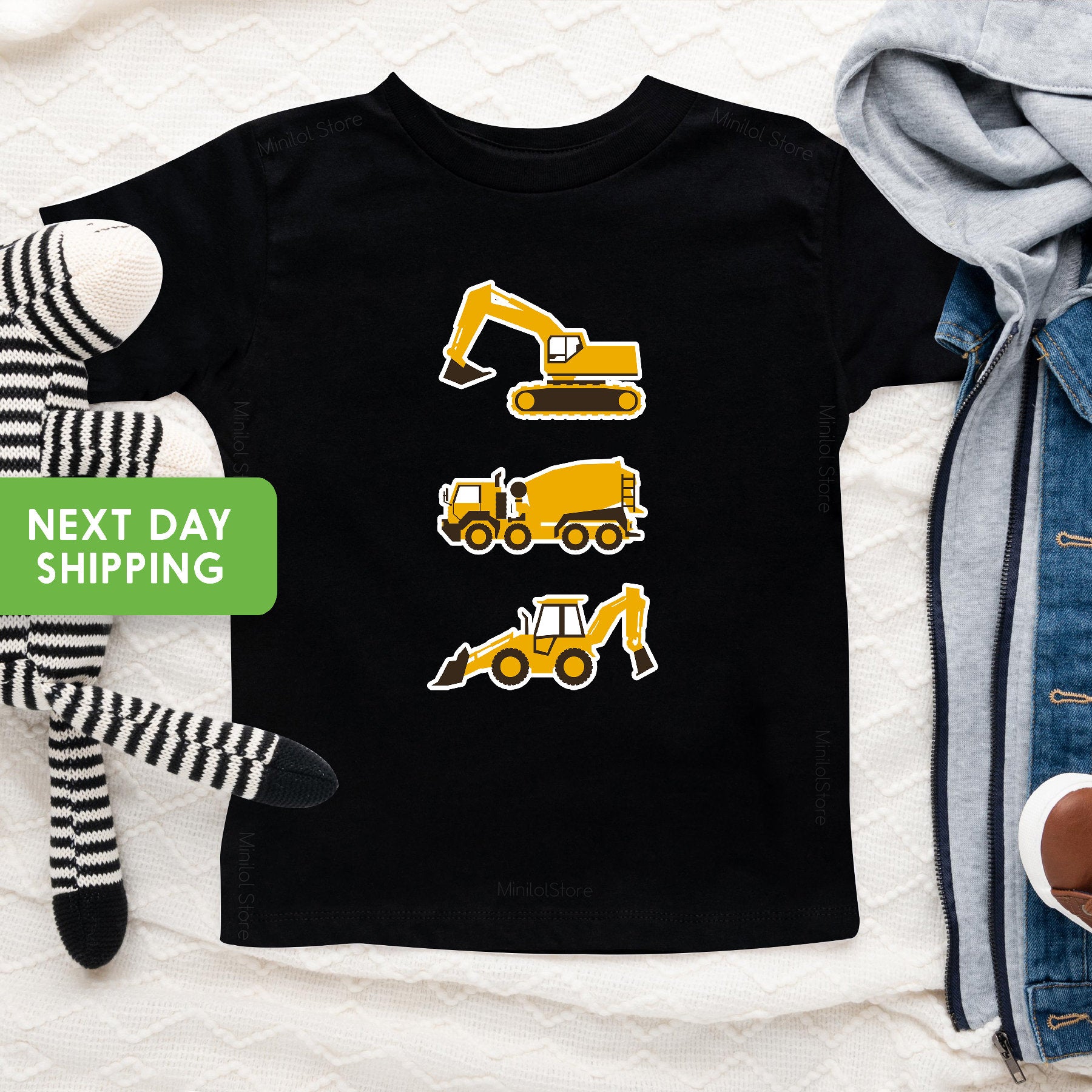 Construction Machines Shirt, Construction Trucks Shirt, Construction Shirt, Excavator Shirt, Kids Shirt, Toddler Shirt, Graphic Shirt