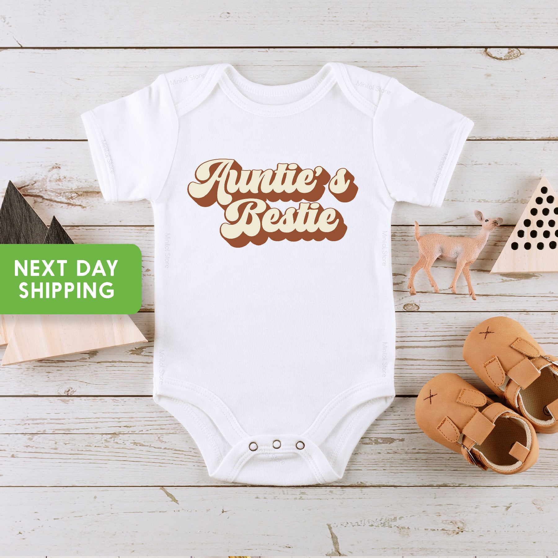 Auntie's Bestie Baby Onesie®, Cute Auntie Shirt,  Funny Aunt Shirt, Niece And Nephew Shirt, Hipster Aunt Shirt, Gift From Aunt