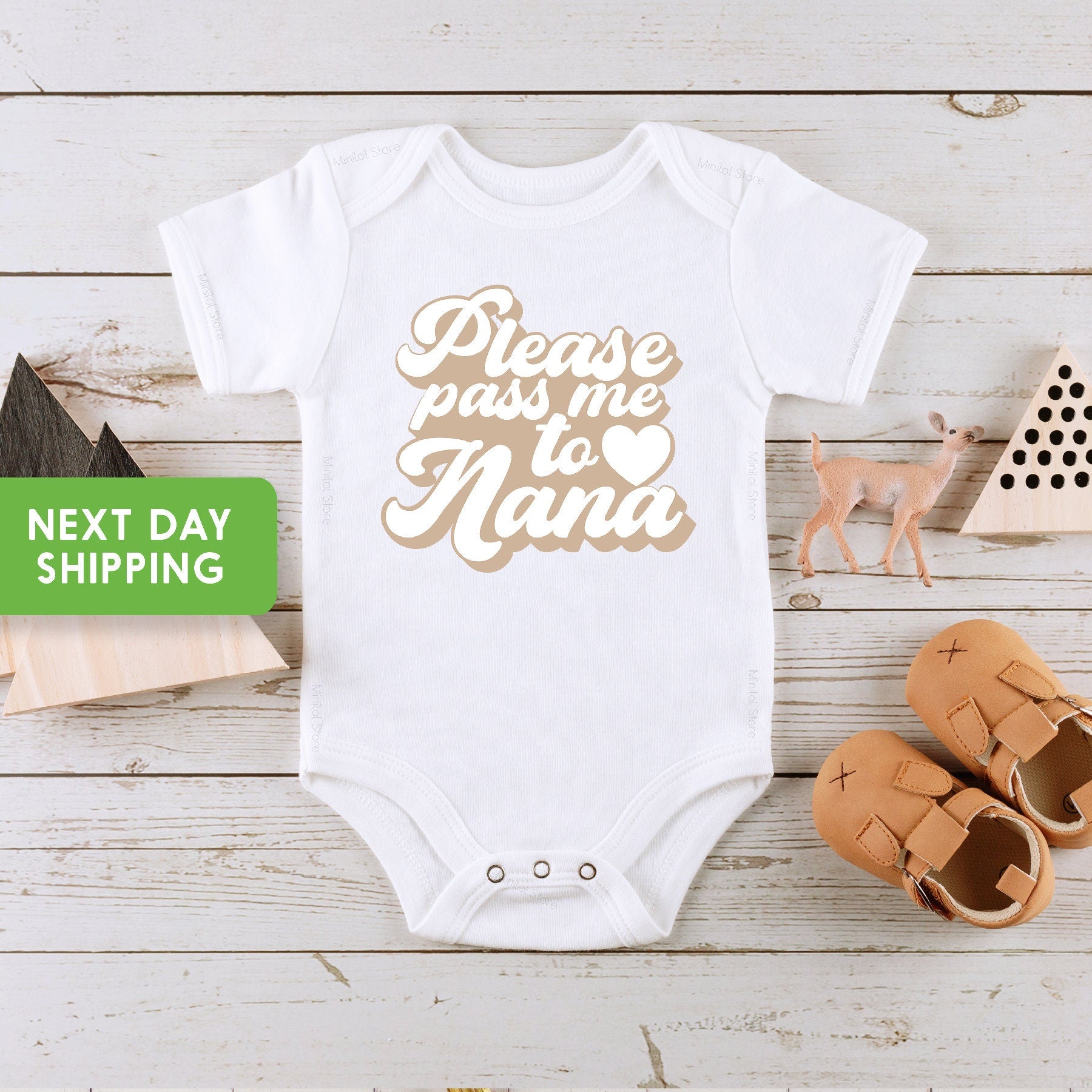 Nana Onesie® For baby, Please Pass to Nana Newborn Baby Onesie® From Nana, Baby Clothes From Nana, Nana Announcement, Baby Shower Gift