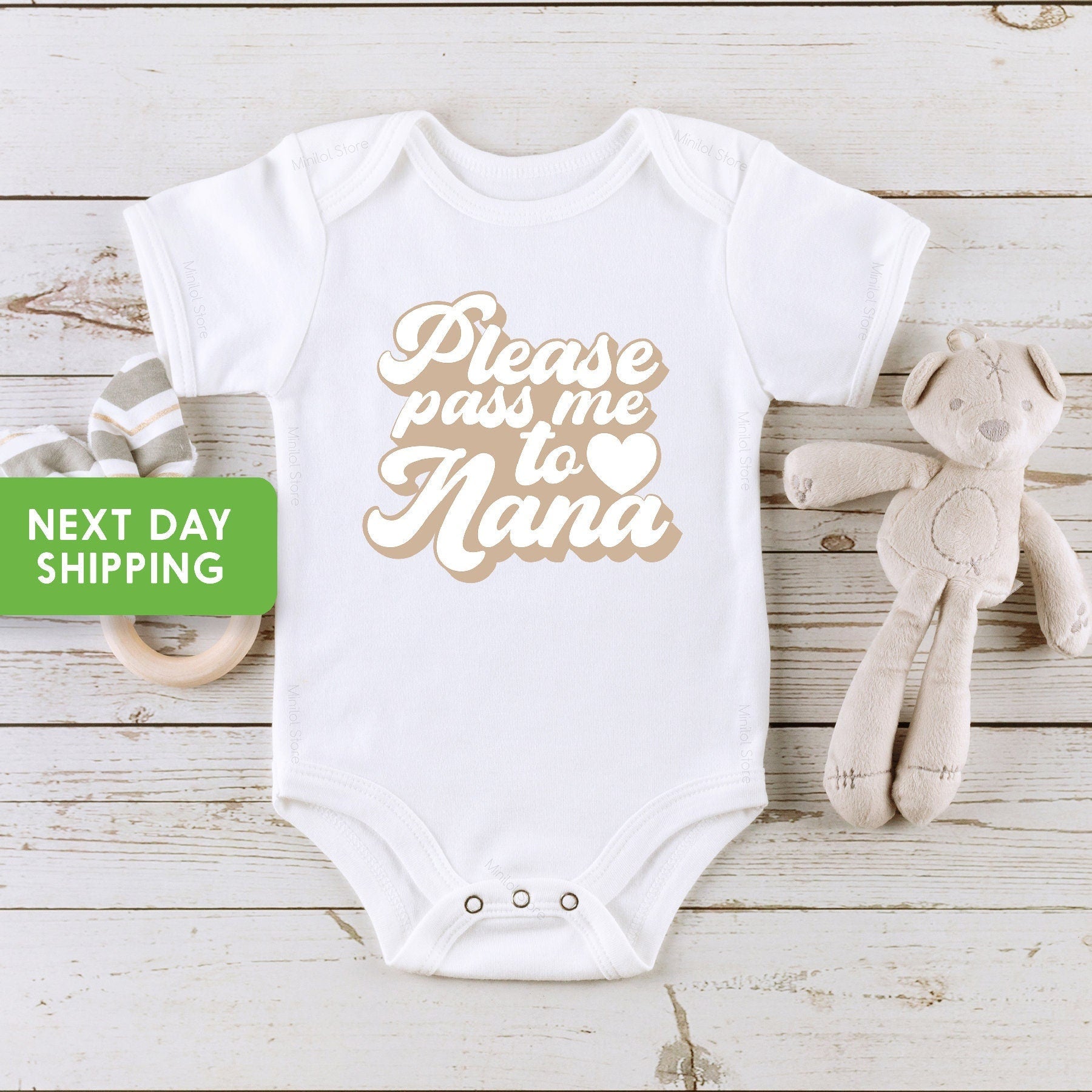 Nana Onesie® For baby, Please Pass to Nana Newborn Baby Onesie® From Nana, Baby Clothes From Nana, Nana Announcement, Baby Shower Gift