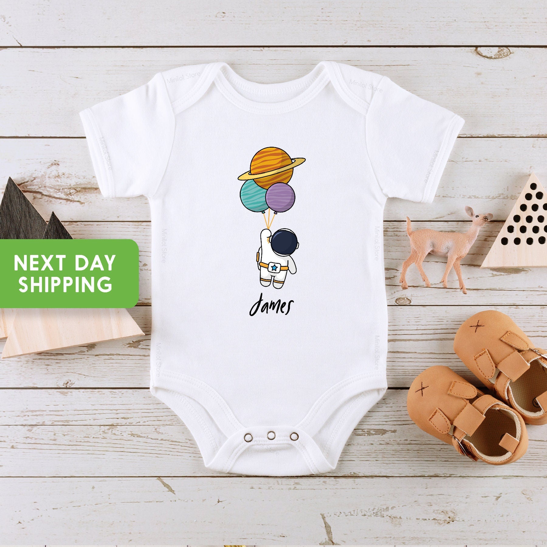 Outer Space Baby Onesie®, Astronaut Baby Onesie®, Personalized Baby Onesie®, Personalized Gift, Baby Shower Gift, Personalized New Baby Gift