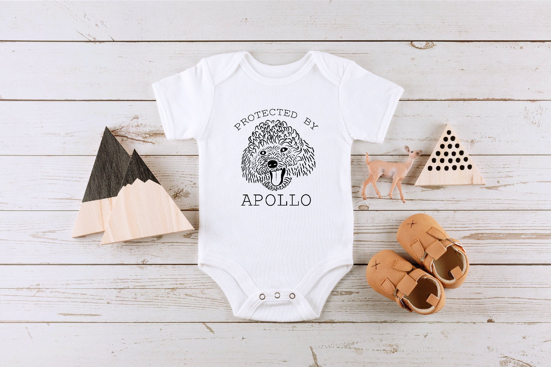 Protected By Dog Onesie®, Custom Baby Onesie®, Baby Announcement, Cute Sibling Bodysuit, Newborn Outfit, Baby Shower Gift, New Baby Reveal