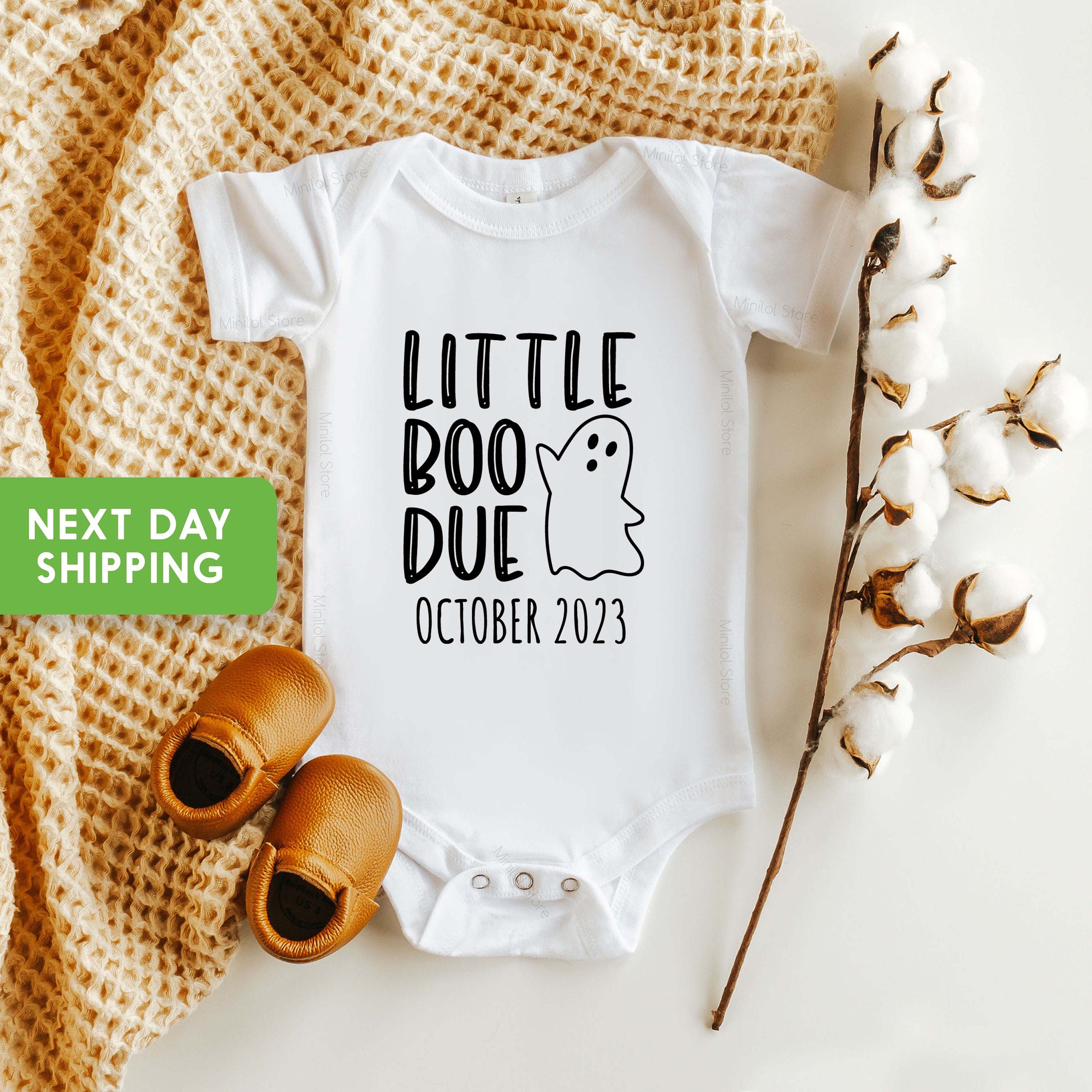 Personalized New Baby Announcement, Fall Announcement, Halloween Baby Announcement Onesie®, Baby Shower Gift, October Announcement